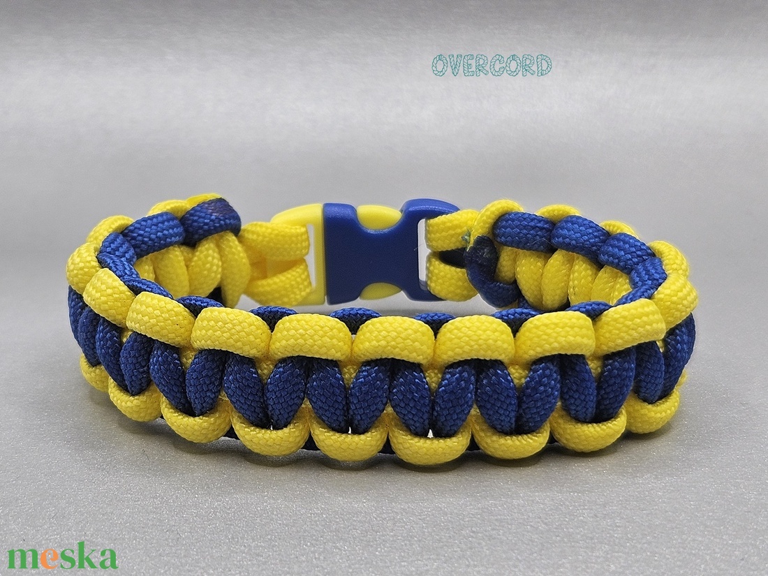 KÉK-SÁRGA paracord karkötő - ékszer - karkötő - fonott karkötő - Meska.hu