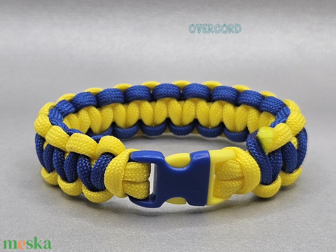 KÉK-SÁRGA paracord karkötő - ékszer - karkötő - fonott karkötő - Meska.hu