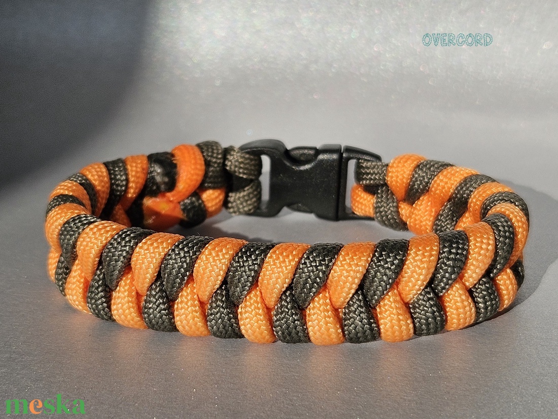 NARANCS-BARNA (fishtail) paracord karkötő - ékszer - karkötő - fonott karkötő - Meska.hu