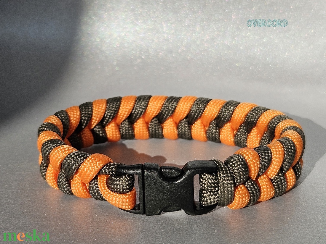 NARANCS-BARNA (fishtail) paracord karkötő - ékszer - karkötő - fonott karkötő - Meska.hu