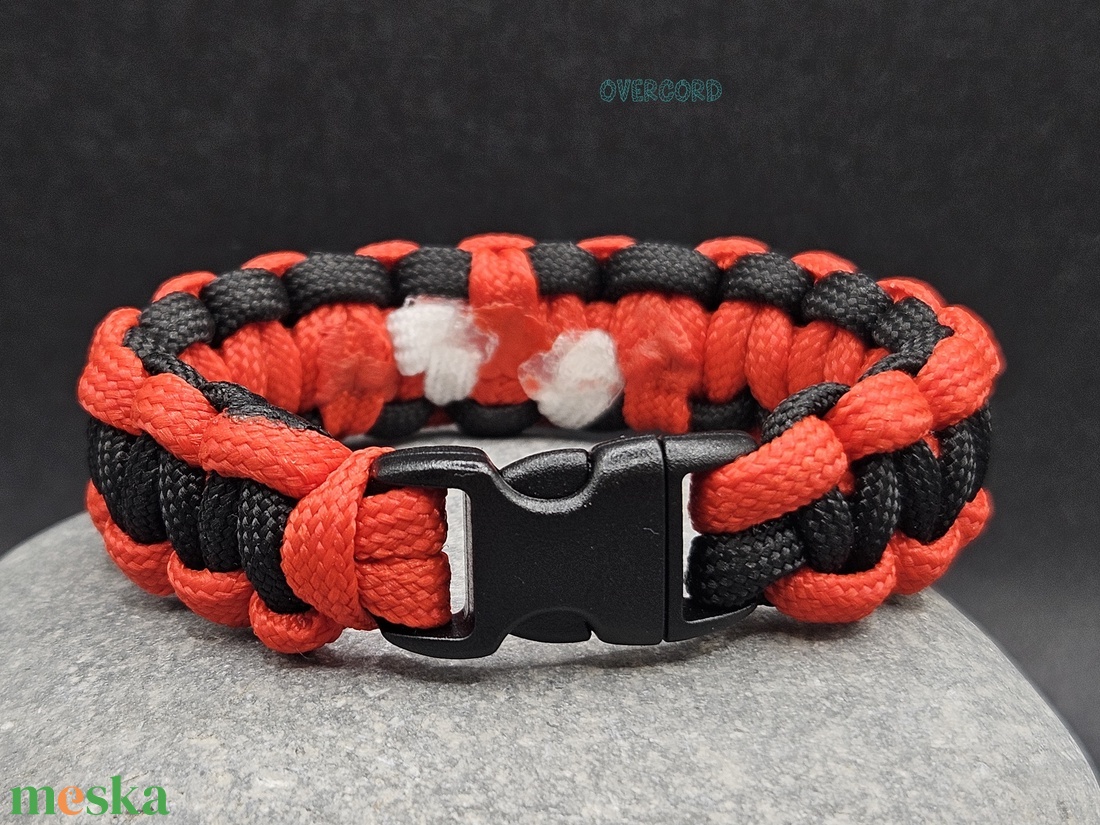 DEADPOOL SLIM paracord karkötő - ékszer - karkötő - fonott karkötő - Meska.hu