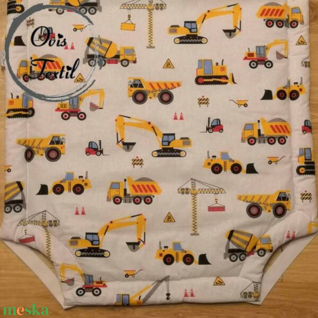 Bélelt lepedő - sárga munkagépes - játék & sport - ovis felszerelés - ovis lepedő - Meska.hu