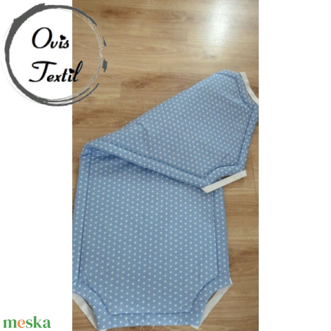 Bélelt lepedő - Világoskék alapon csillagos - játék & sport - ovis felszerelés - ovis lepedő - Meska.hu