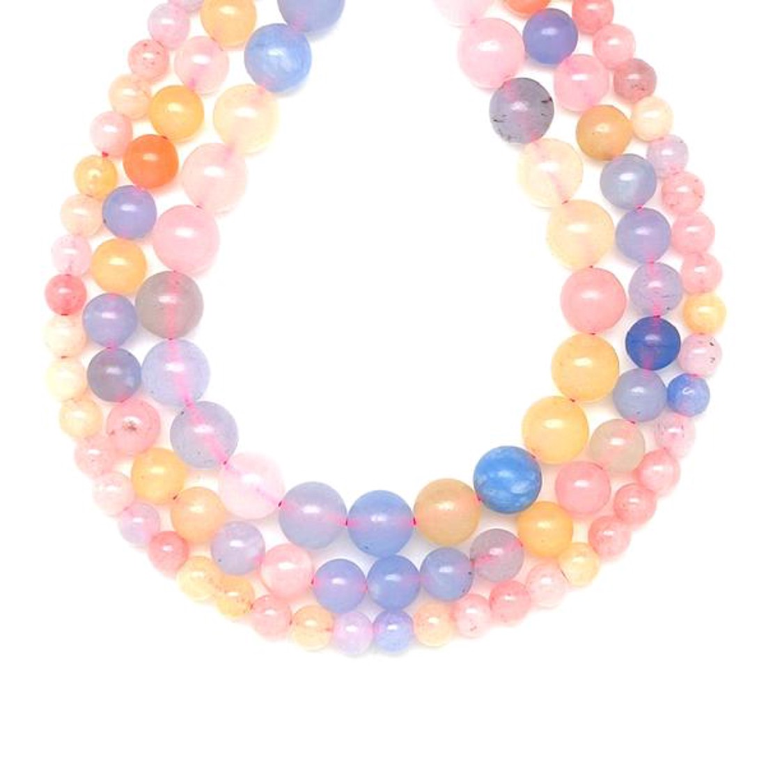 Jáde szinezett átlátszó pasztel golyó 8mm  ékszerkészítő alapanyag (füzér) - kellékek & szerszámok - ásvány alapanyag - ásványfüzér - Meska.hu