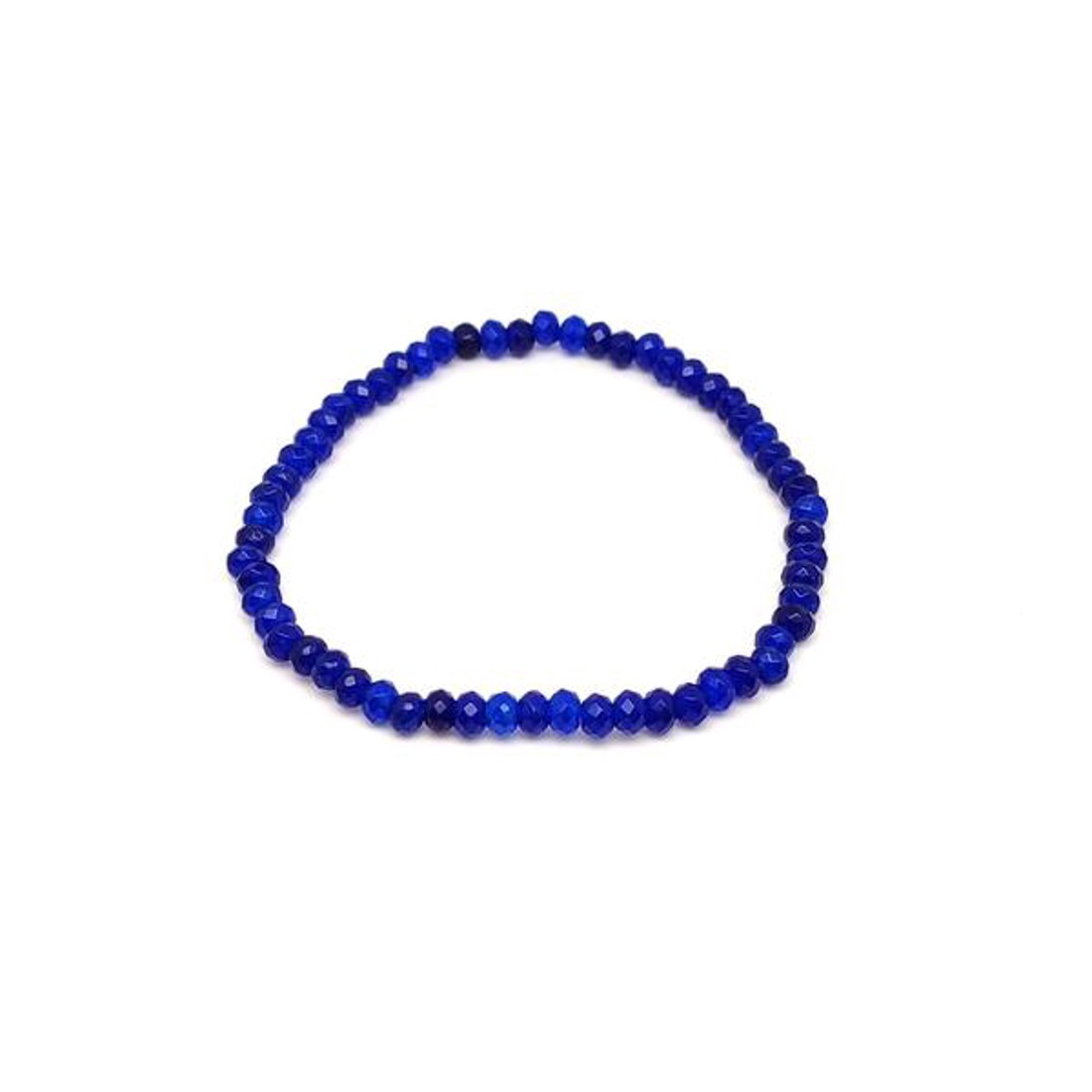 Achát fazettált színezett sötétkék korong karkötő 4�3 mm - ékszer - karkötő - ásványkarkötő - Meska.hu