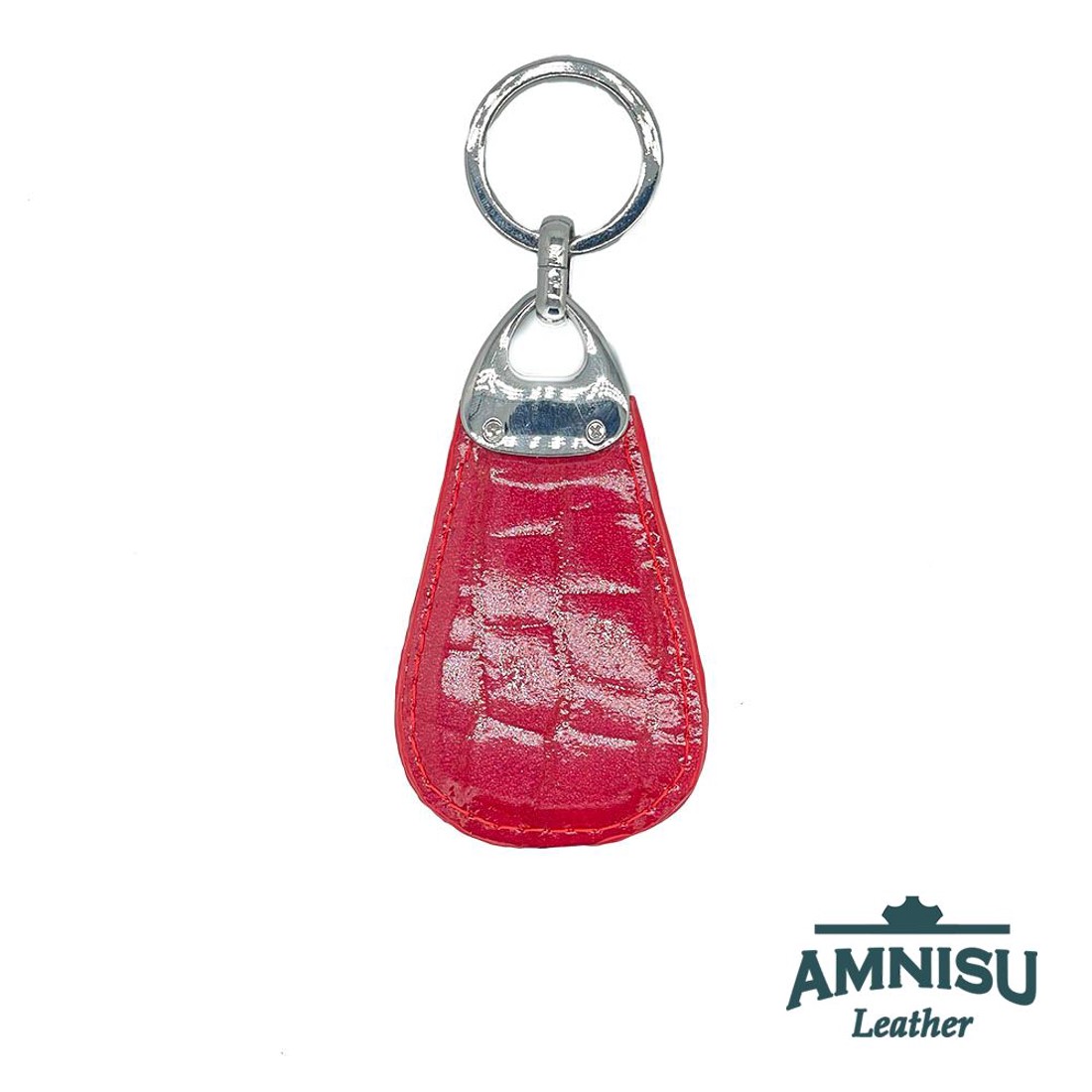 Piros lakk krokkómintás csepp alakú kristály köves kulcstartó H5008 -  - Meska.hu
