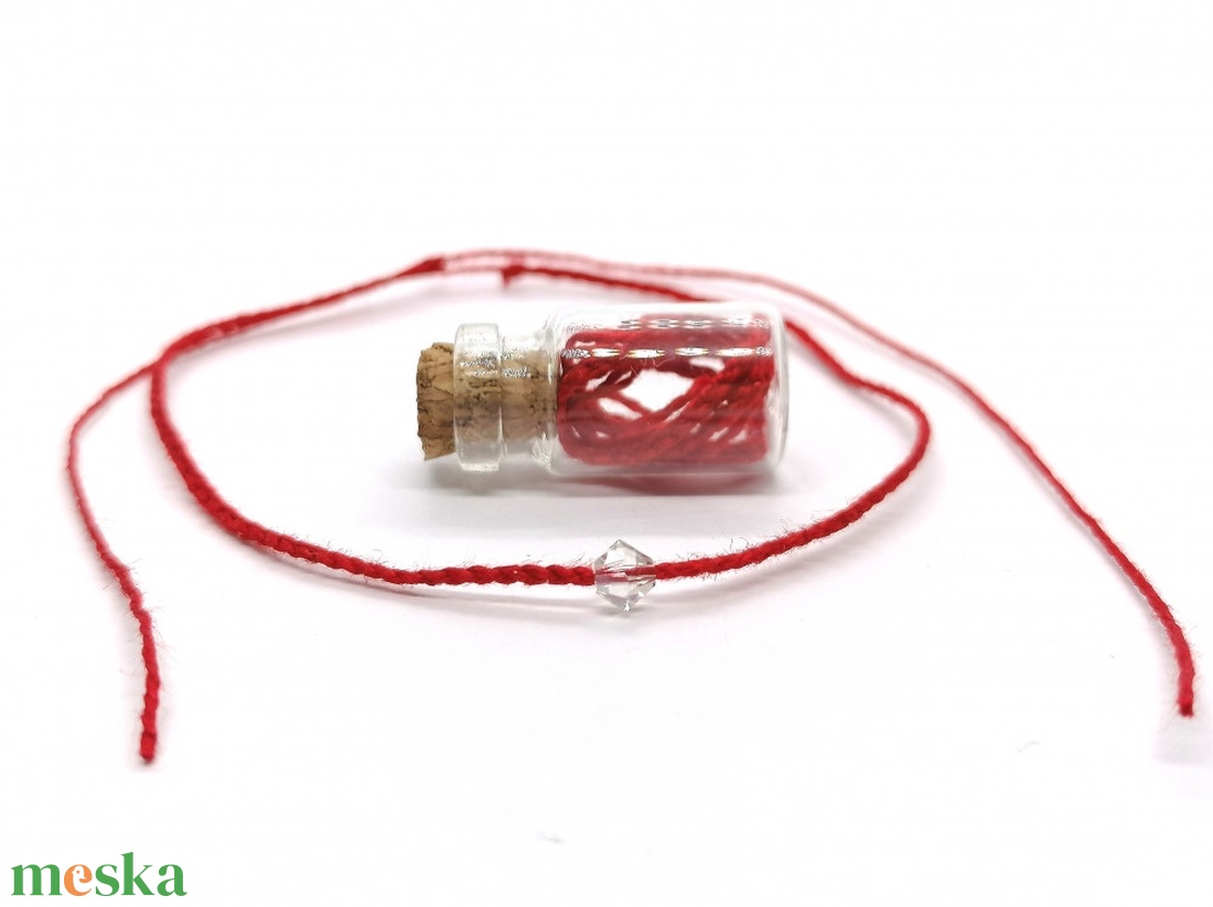 Piros Védelmező karkötő - Preciosa - ékszer - karkötő - gyöngyös karkötő - Meska.hu