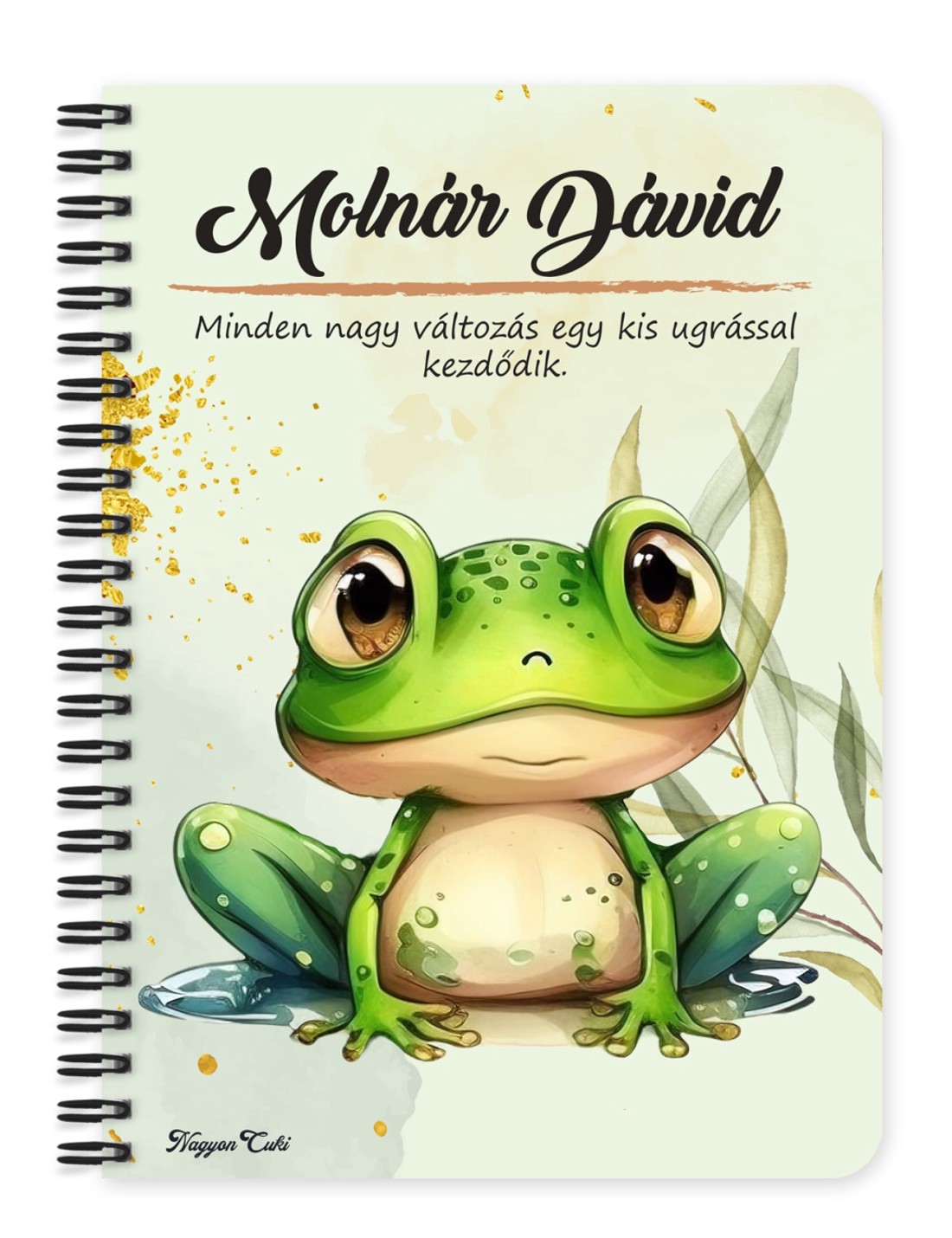 Személyre szabható - Cuki breki béka mintás A5-ös füzet - otthon & életmód - papír, írószer - jegyzetfüzet & napló - Meska.hu