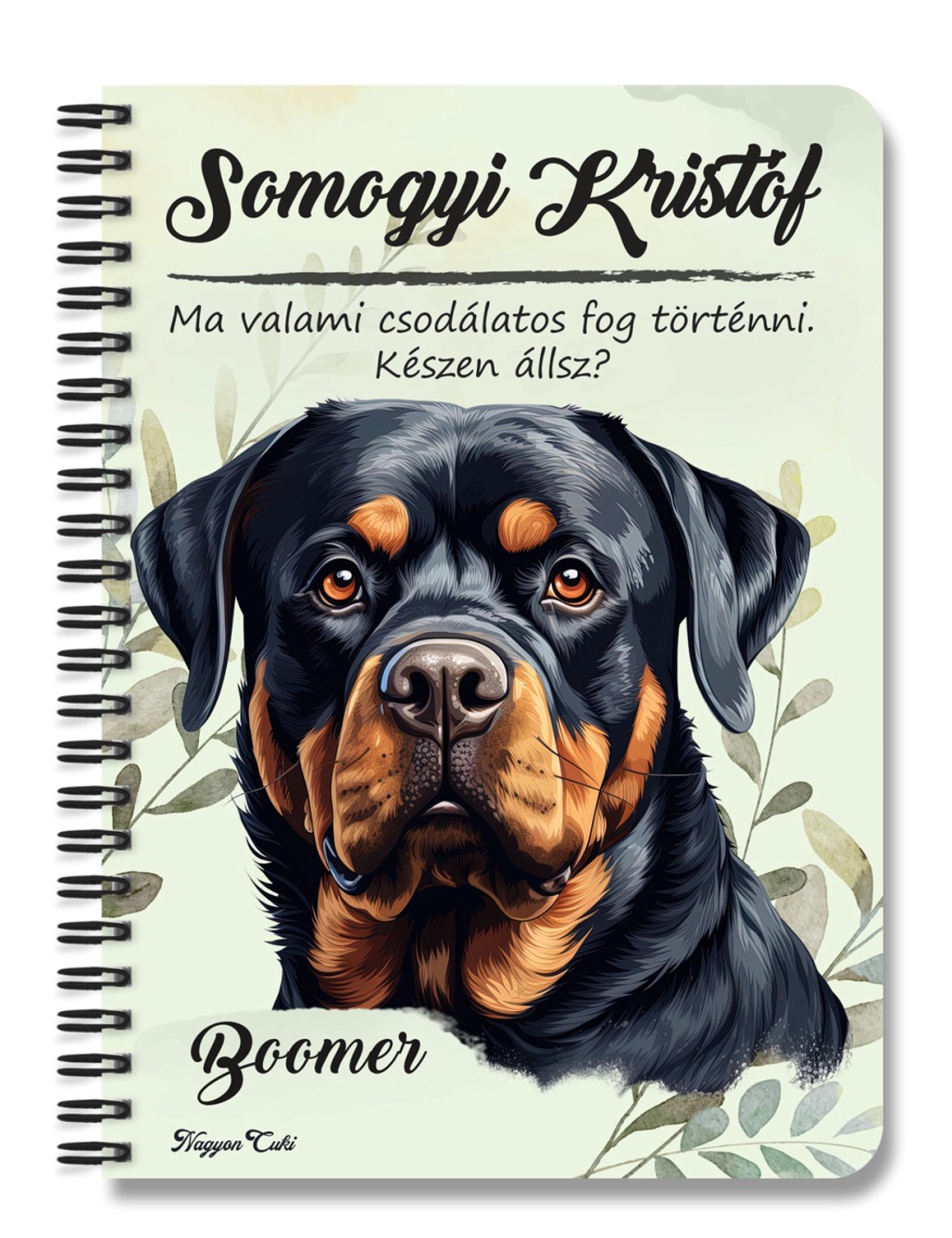 Személyre szabható - Rottweiler portré mintás A6-os füzet - otthon & életmód - papír, írószer - jegyzetfüzet & napló - Meska.hu