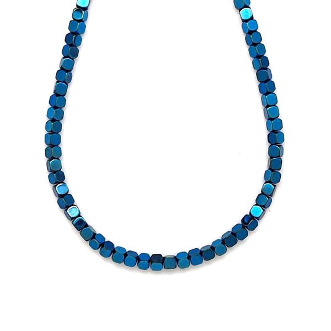 Hematit kocka kék 4x4mm ékszerkészítő alapanyag (füzér) - kellékek & szerszámok - ásvány alapanyag - ásványfüzér - Meska.hu