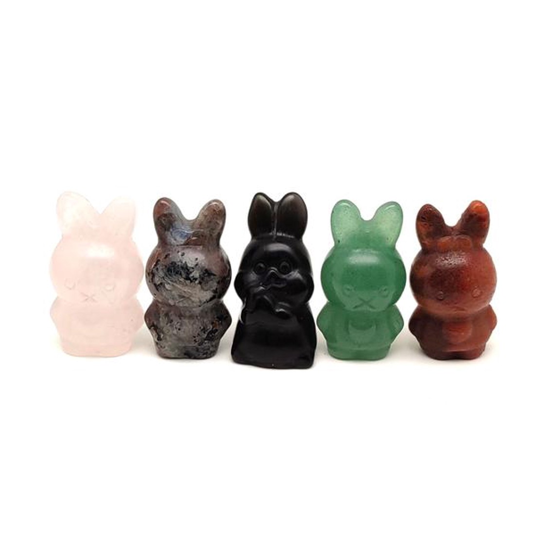 Nyuszi ásvány szobor vegyes 5 db / csomag � természetes kő dísztárgy 3 cm - kellékek & szerszámok - ásvány alapanyag - ásvány figura - Meska.hu