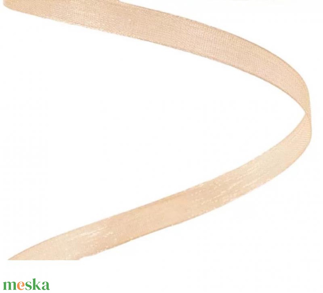Organza szalag 6mmx20m - bézses arany - kellékek & szerszámok - rövidáru - szalag, pánt - textilszalag - Meska.hu