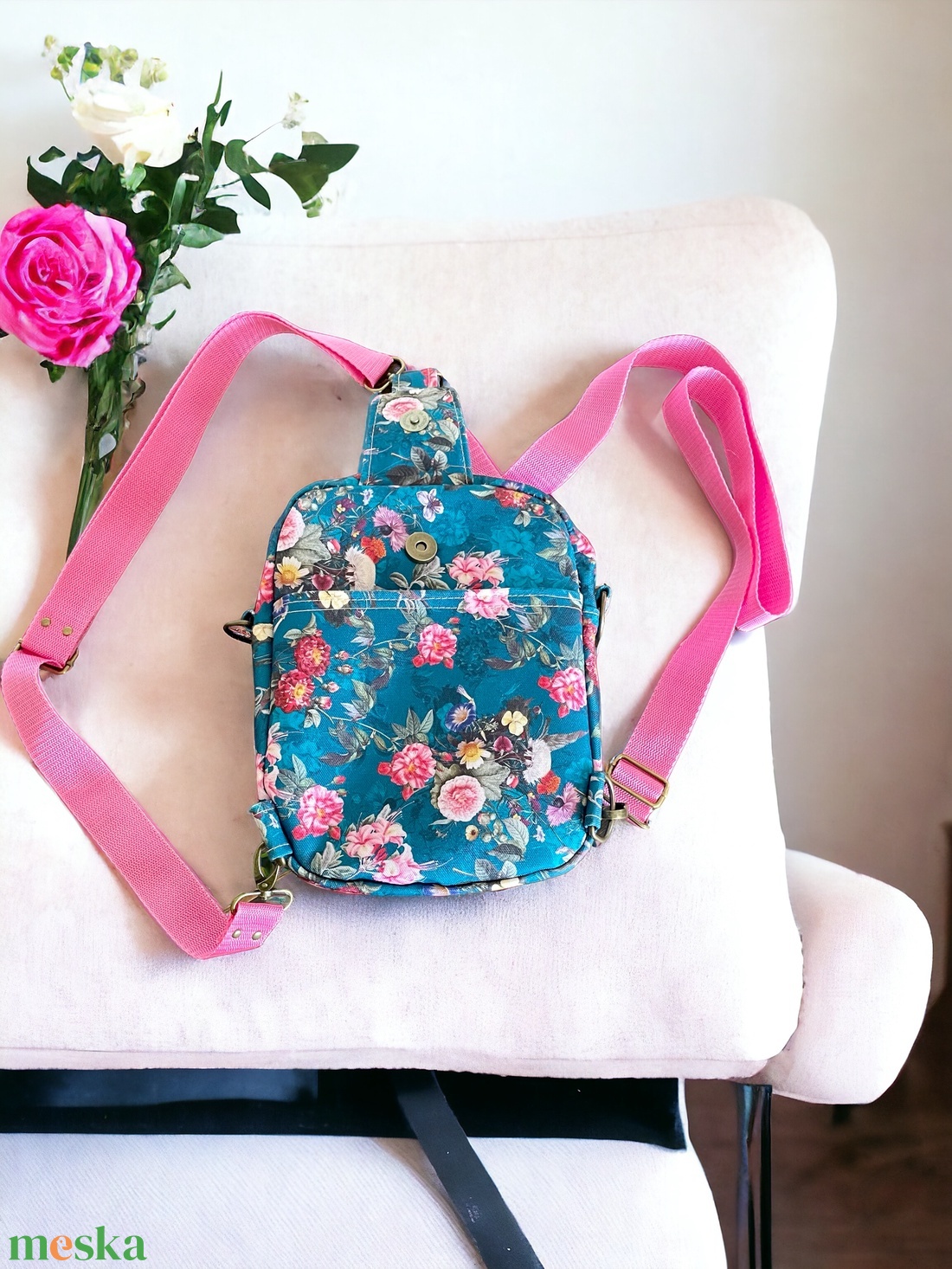 4 funkciós variálható csodás virágmintával - táska & tok - variálható táska - Meska.hu