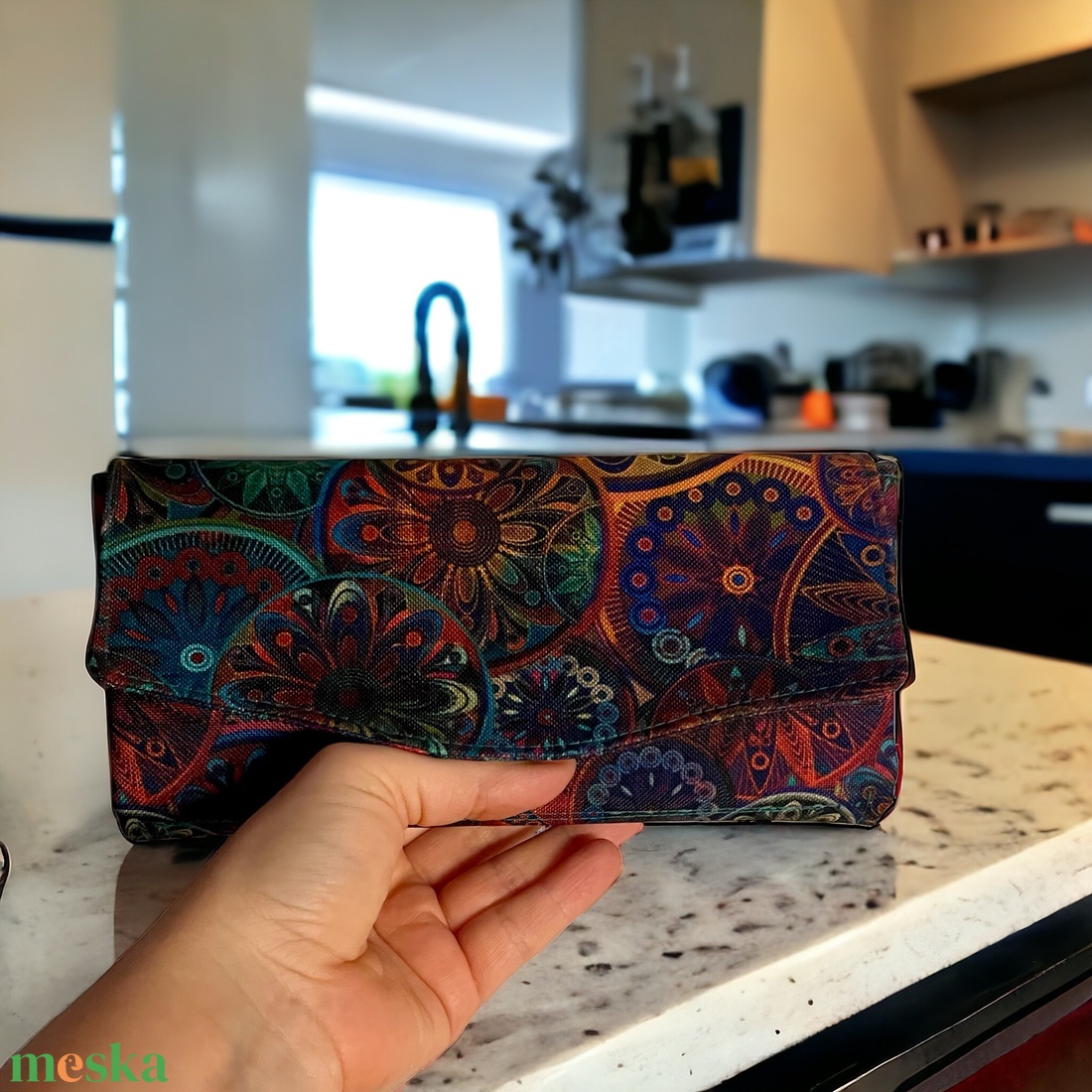 Mandala mintás nagyméretű pénztárca  - táska & tok - pénztárca & más tok - pénztárca - női pénztárca - Meska.hu