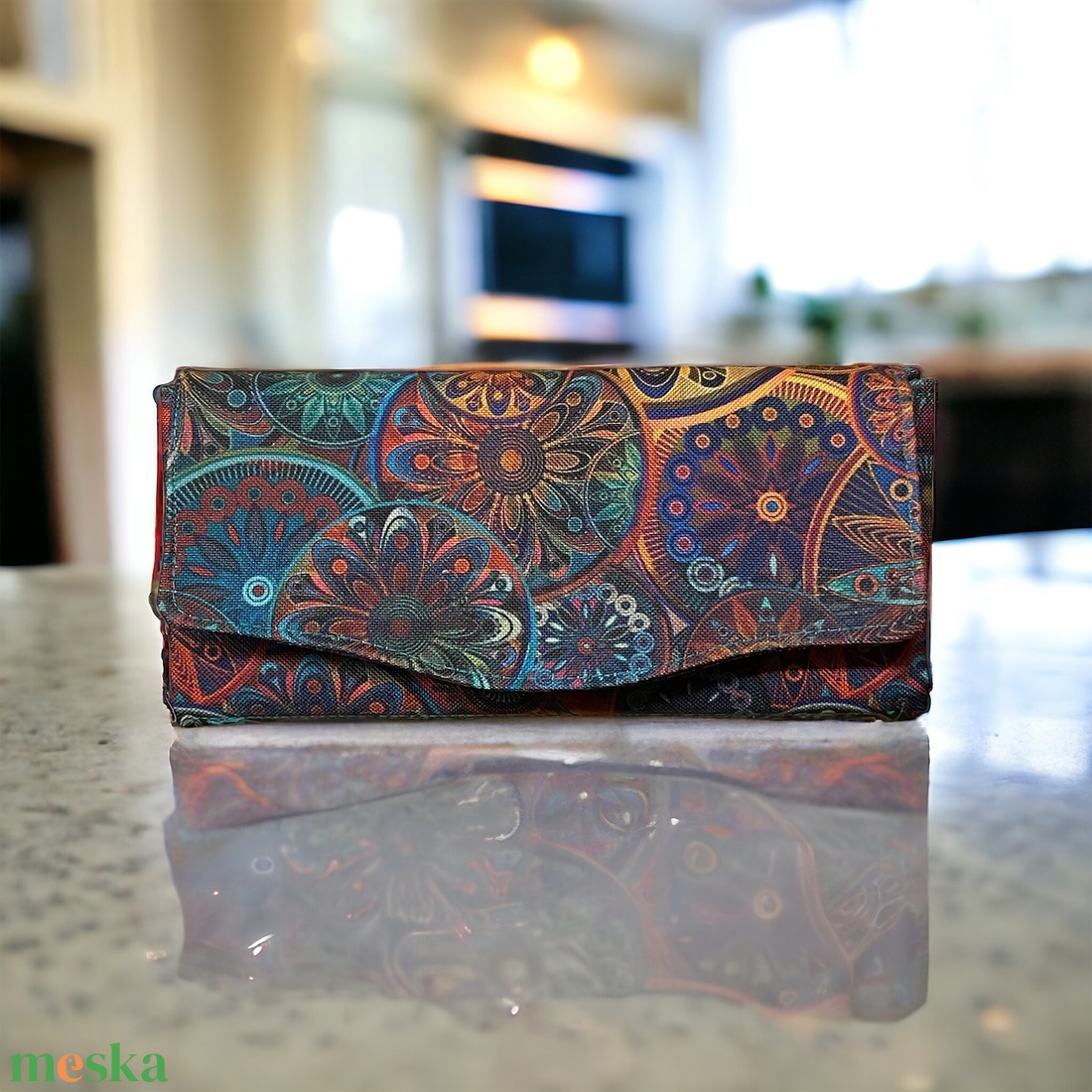 Mandala mintás nagyméretű pénztárca  - táska & tok - pénztárca & más tok - pénztárca - női pénztárca - Meska.hu