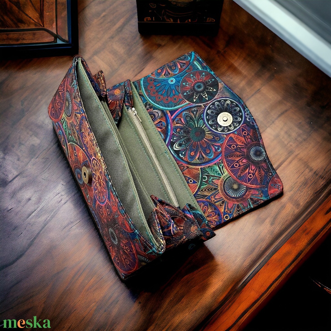 Mandala mintás nagyméretű pénztárca  - táska & tok - pénztárca & más tok - pénztárca - női pénztárca - Meska.hu