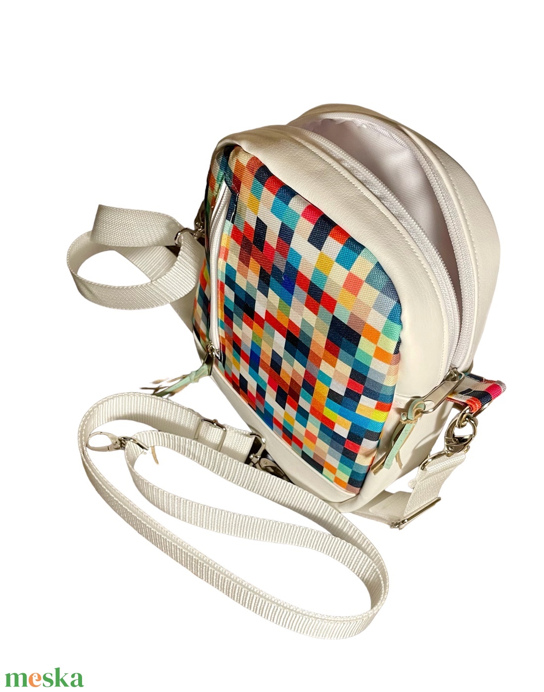 4 funkciós variálható színes kockás mintával - táska & tok - variálható táska - Meska.hu