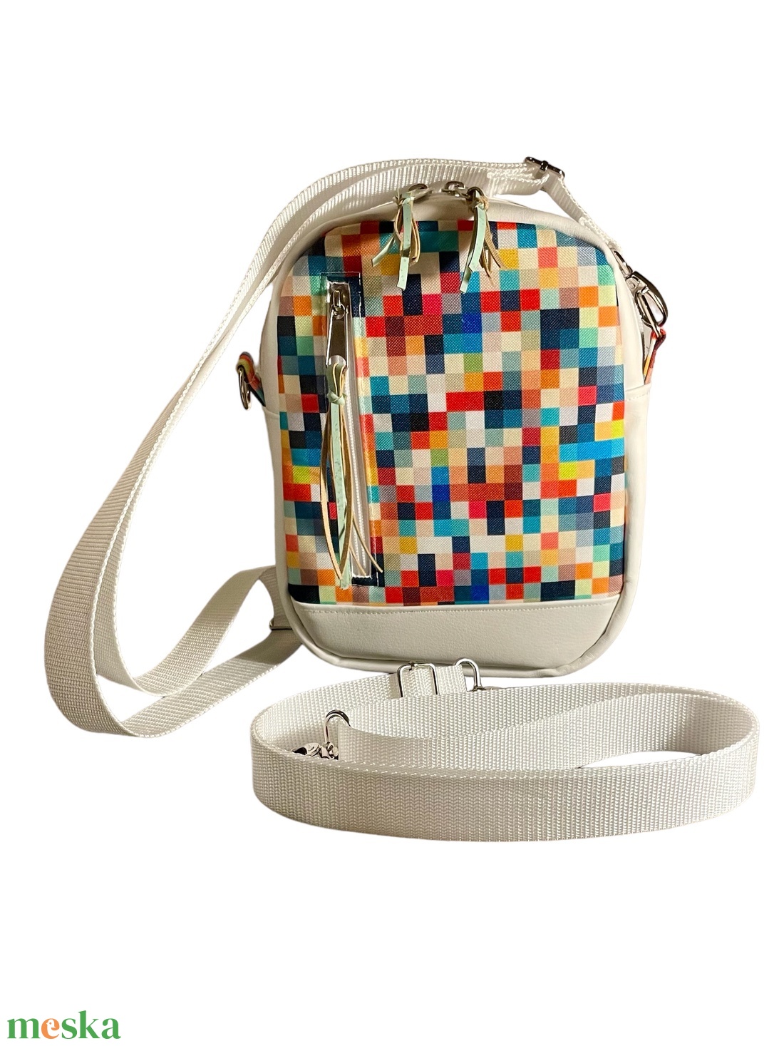 4 funkciós variálható színes kockás mintával - táska & tok - variálható táska - Meska.hu