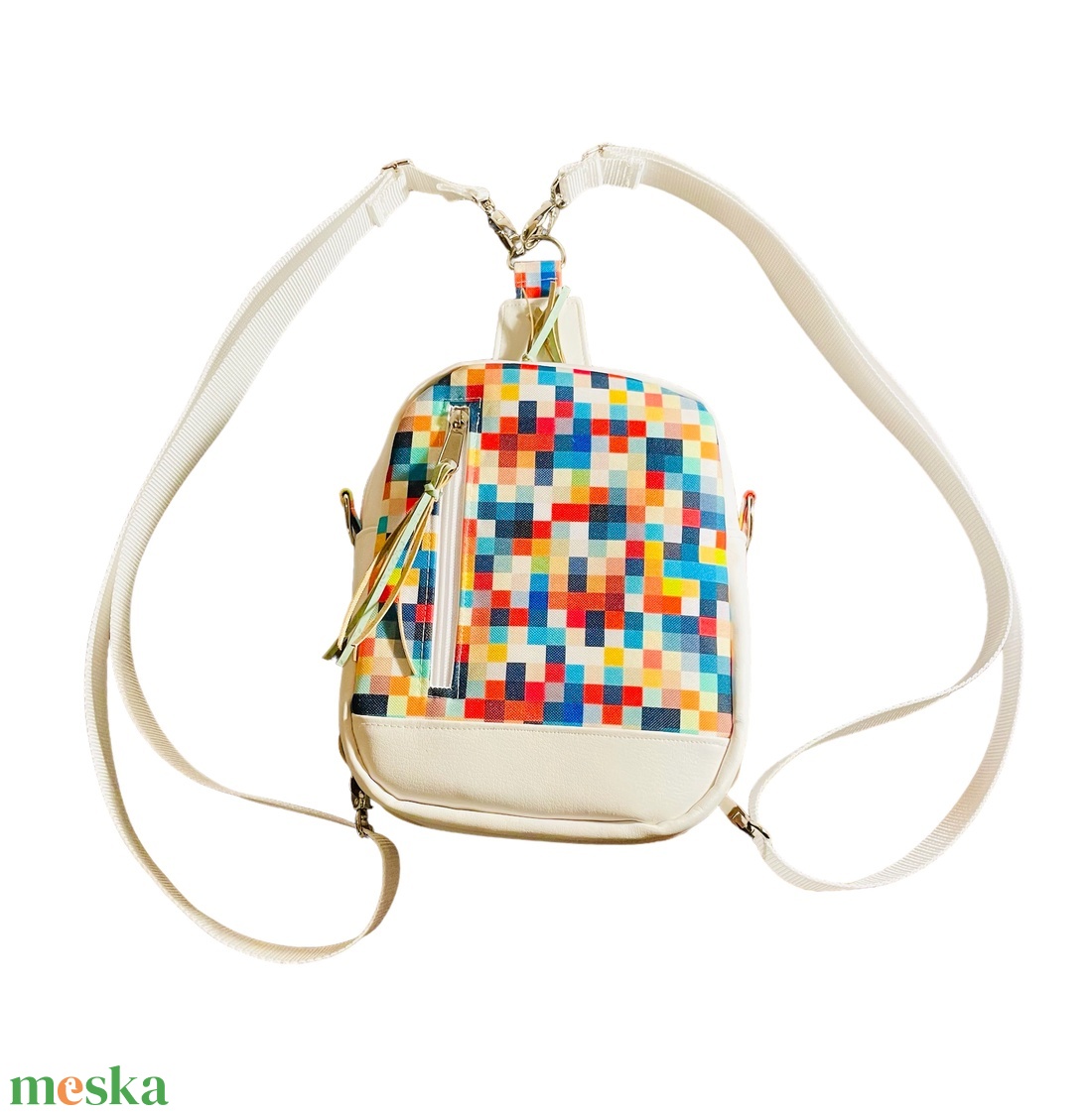 4 funkciós variálható színes kockás mintával - táska & tok - variálható táska - Meska.hu