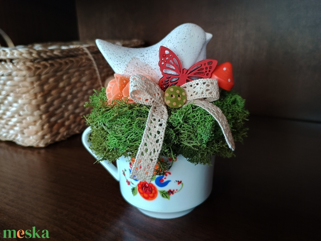 Retró bögre asztaldísz - otthon & életmód - dekoráció - asztal és polc dekoráció - asztaldísz - Meska.hu