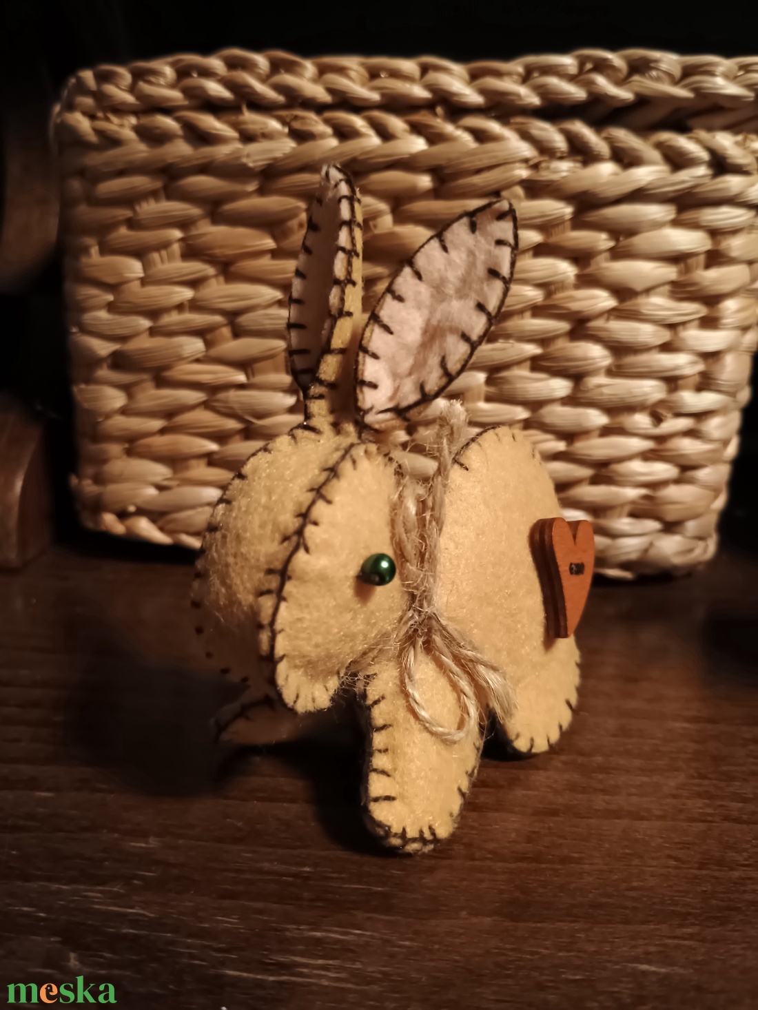 Barna nyúl szívvel - otthon & életmód - dekoráció - dísztárgy - Meska.hu