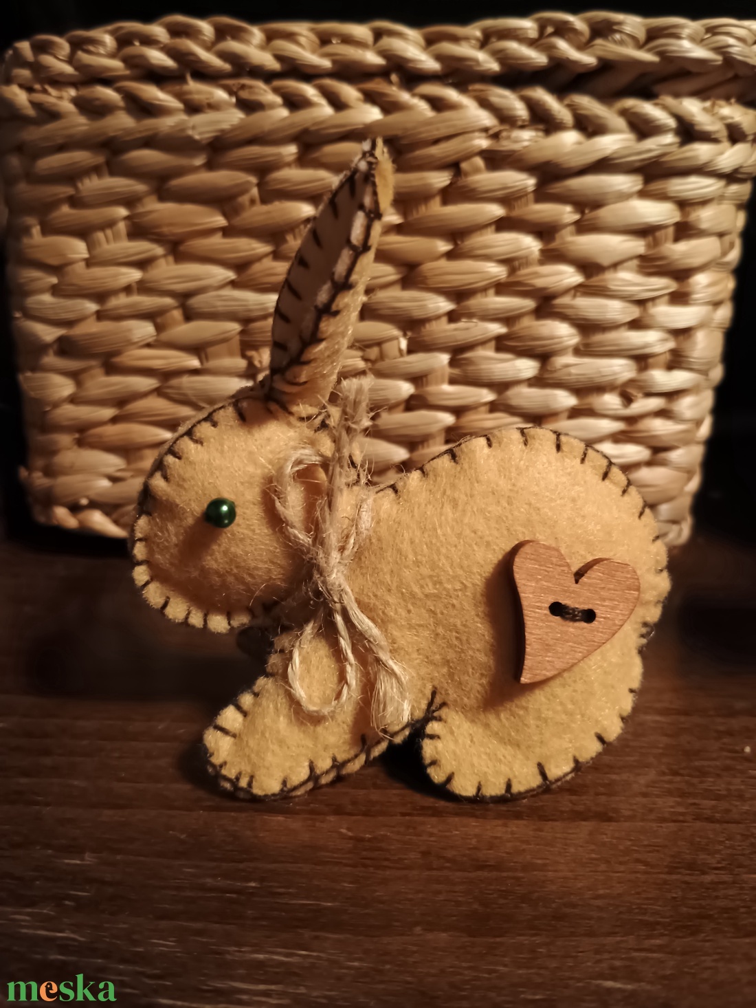 Barna nyúl szívvel - otthon & életmód - dekoráció - dísztárgy - Meska.hu