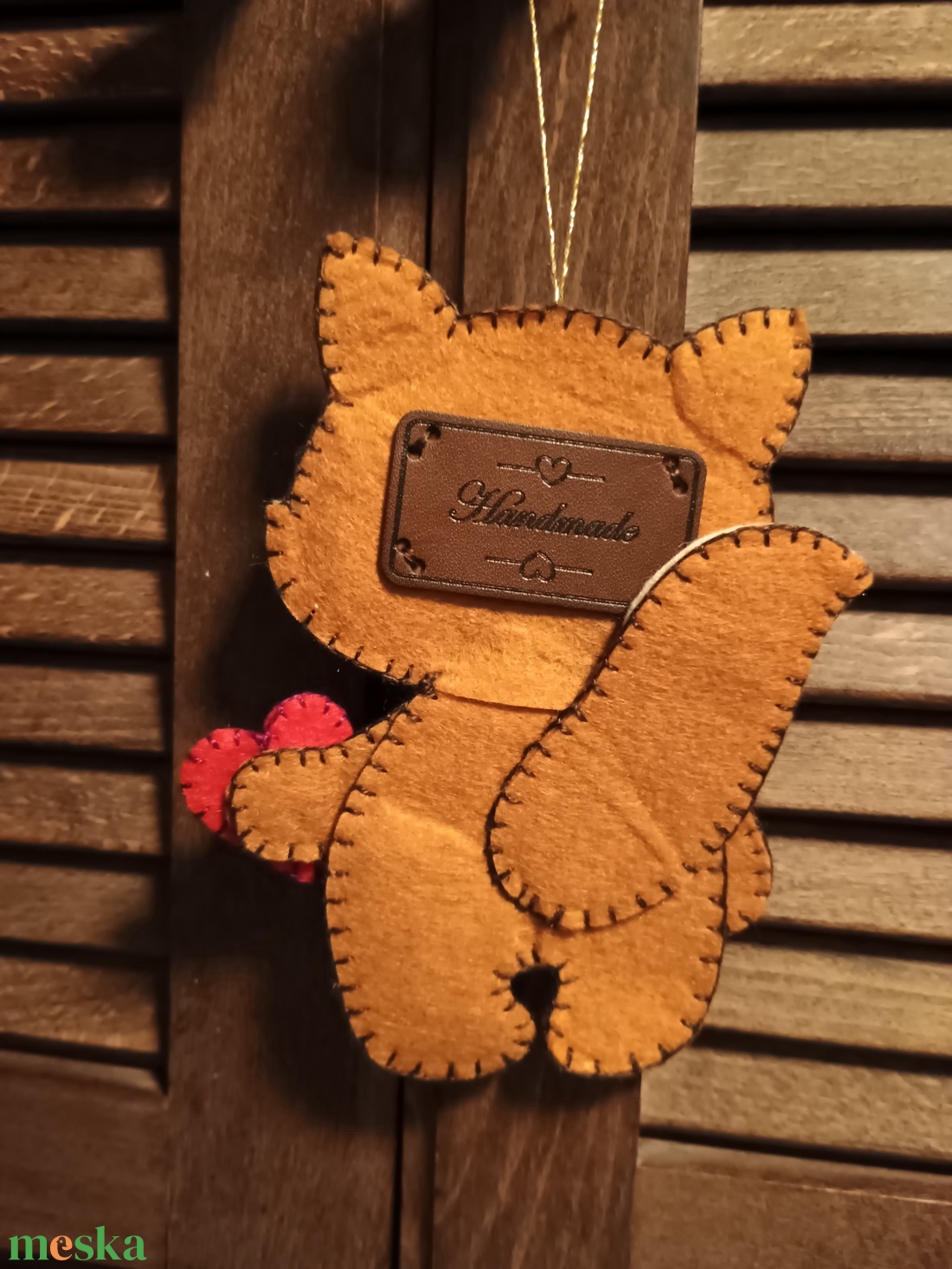 Akasztható rókás dísz, szívvel - otthon & életmód - dekoráció - fali és függő dekoráció - függődísz - Meska.hu