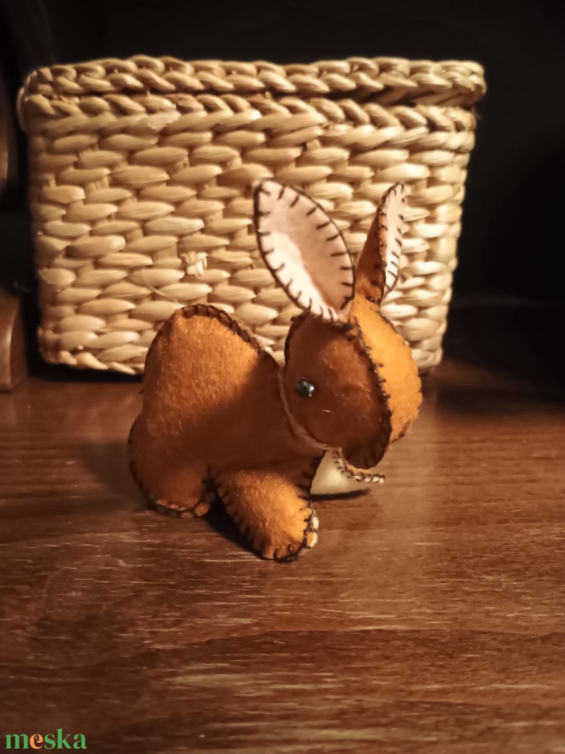 Handmade barna Húsvéti nyúl (lila applikációval) -  - Meska.hu