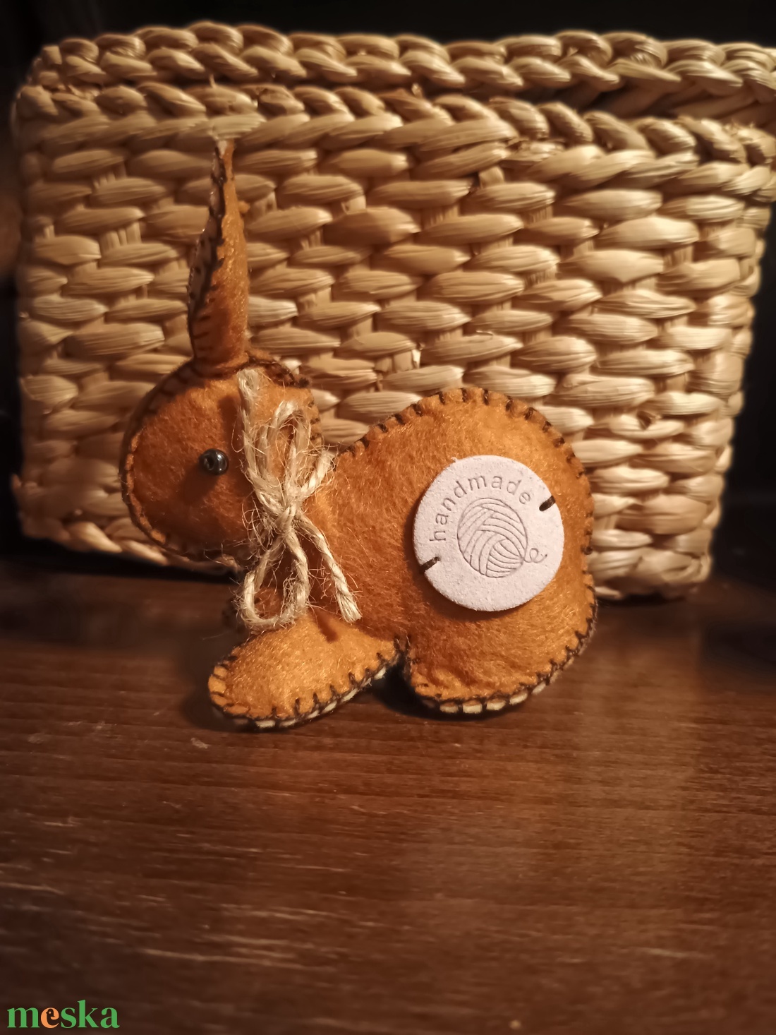 Handmade barna Húsvéti nyúl (lila applikációval) -  - Meska.hu