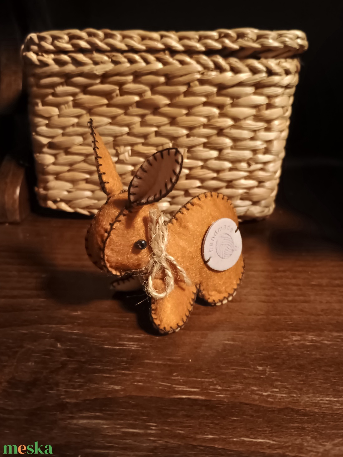 Handmade barna Húsvéti nyúl (lila applikációval) -  - Meska.hu