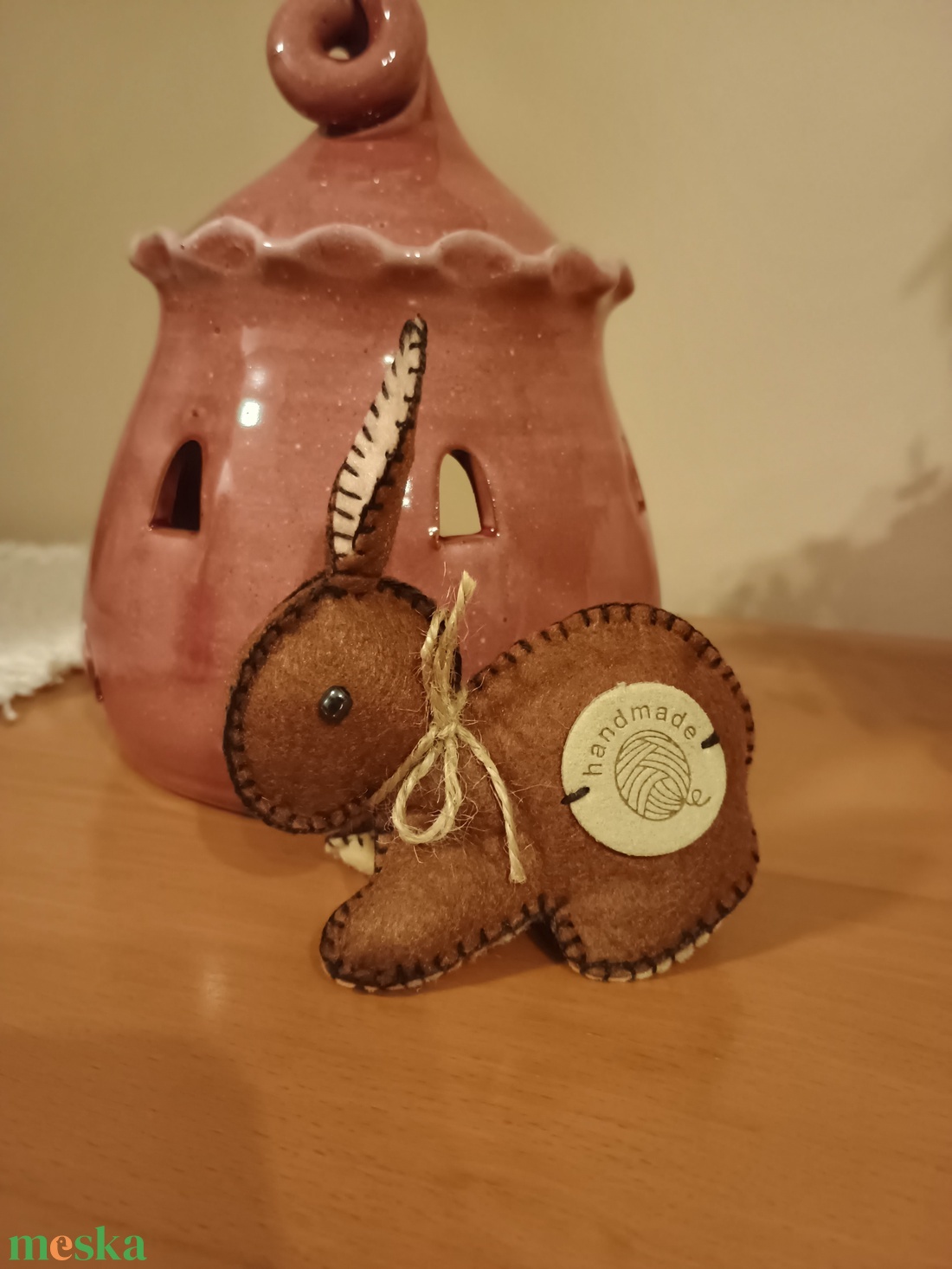 Handmade sötétbarna Húsvéti nyúl - ünnepi díszek, dekorációk - húsvéti díszek és dekorációk - Meska.hu