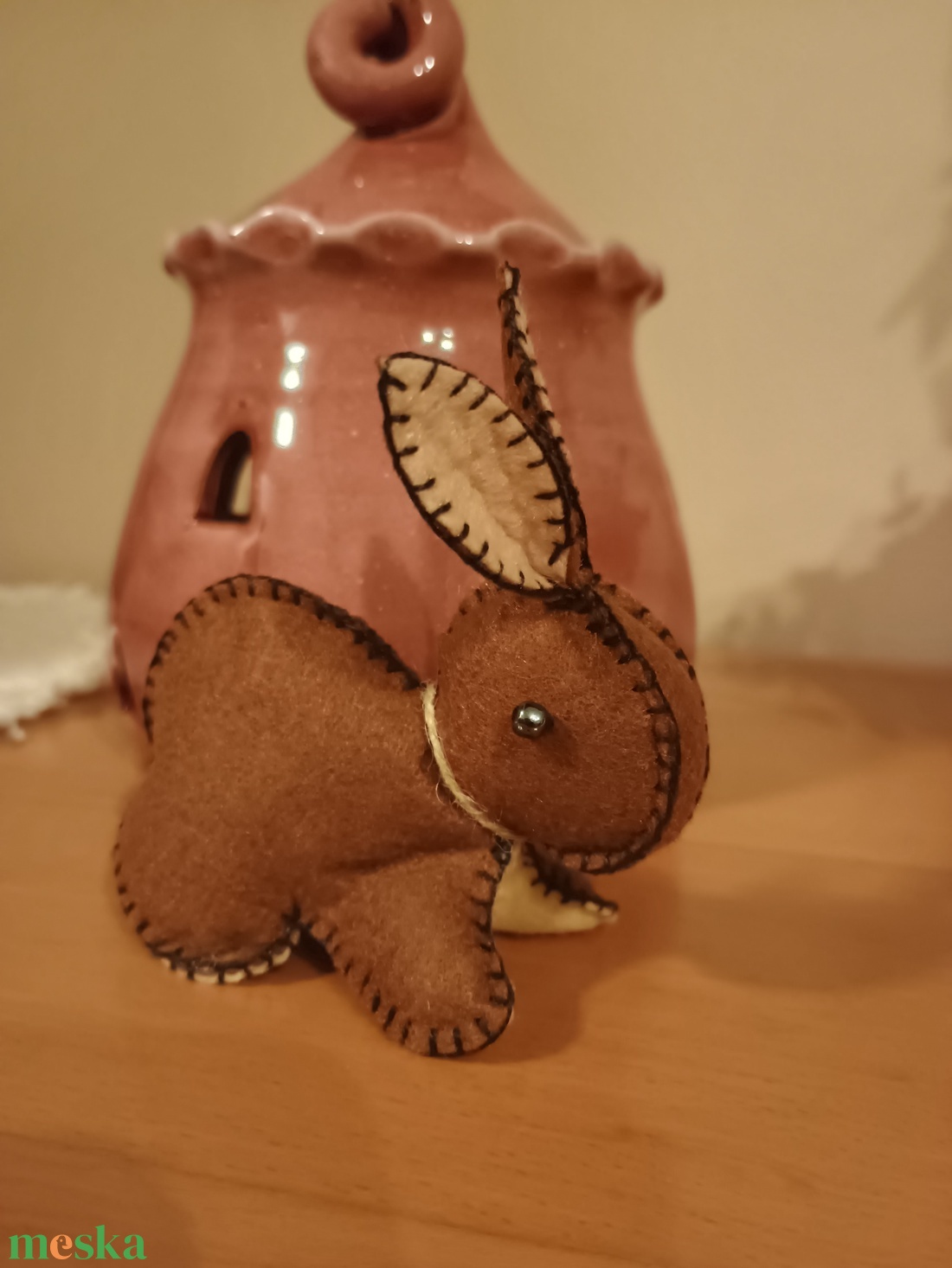 Handmade sötétbarna Húsvéti nyúl - ünnepi díszek, dekorációk - húsvéti díszek és dekorációk - Meska.hu