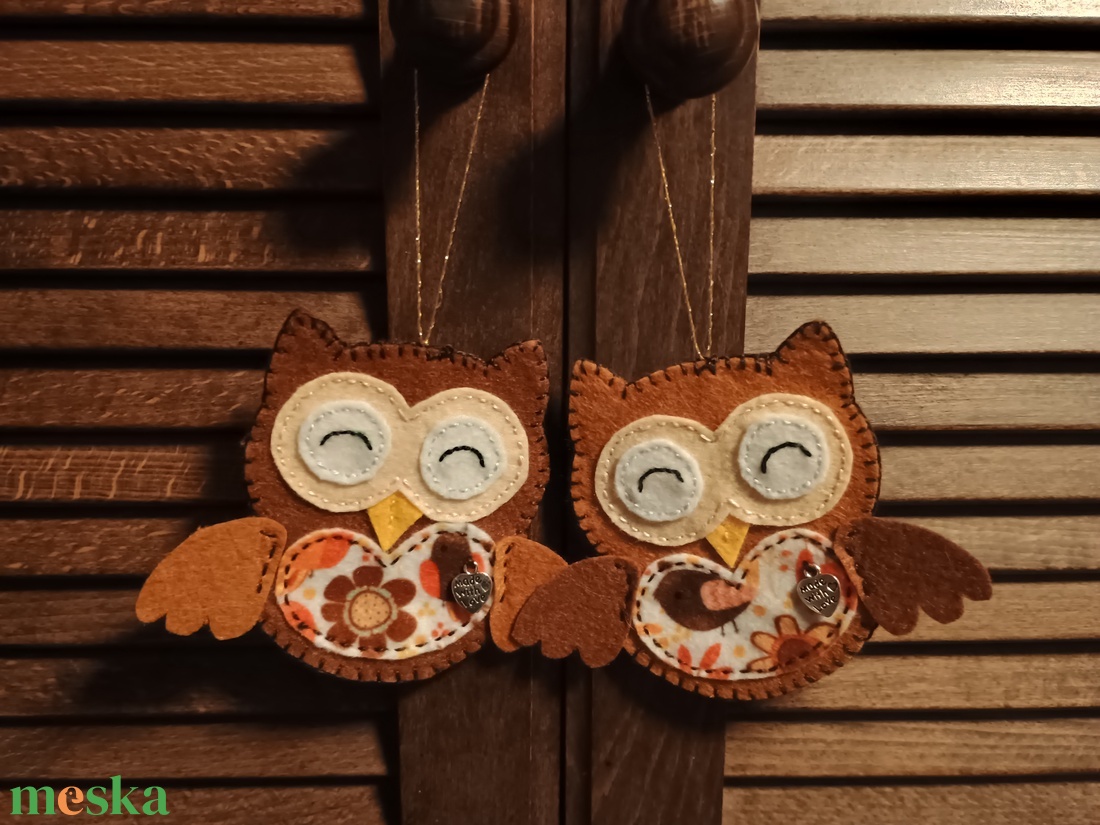 Bagoly pár - otthon & életmód - dekoráció - fali és függő dekoráció - függődísz - Meska.hu