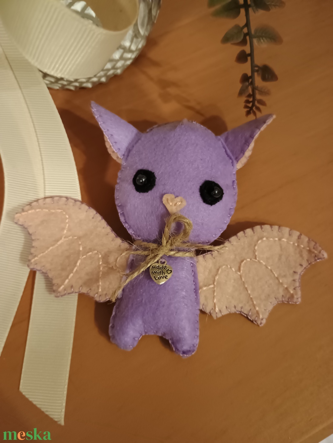 Cuki filc denevér kabala (világos lila) - játék & sport - plüssállat & játékfigura - denevér - Meska.hu