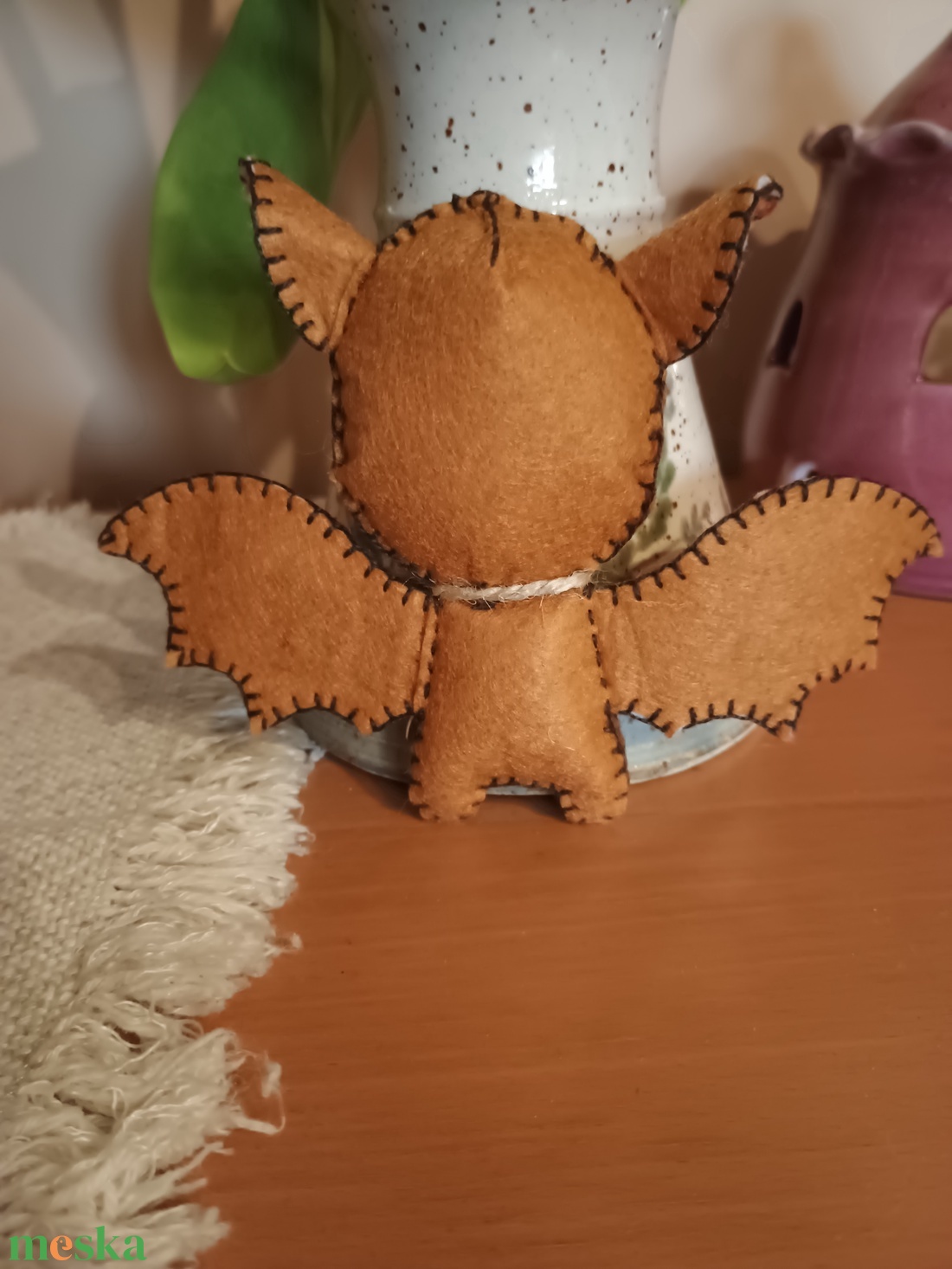 Cuki filc denevér kabala (barna, madár mintás) - otthon & életmód - dekoráció - dísztárgy - Meska.hu