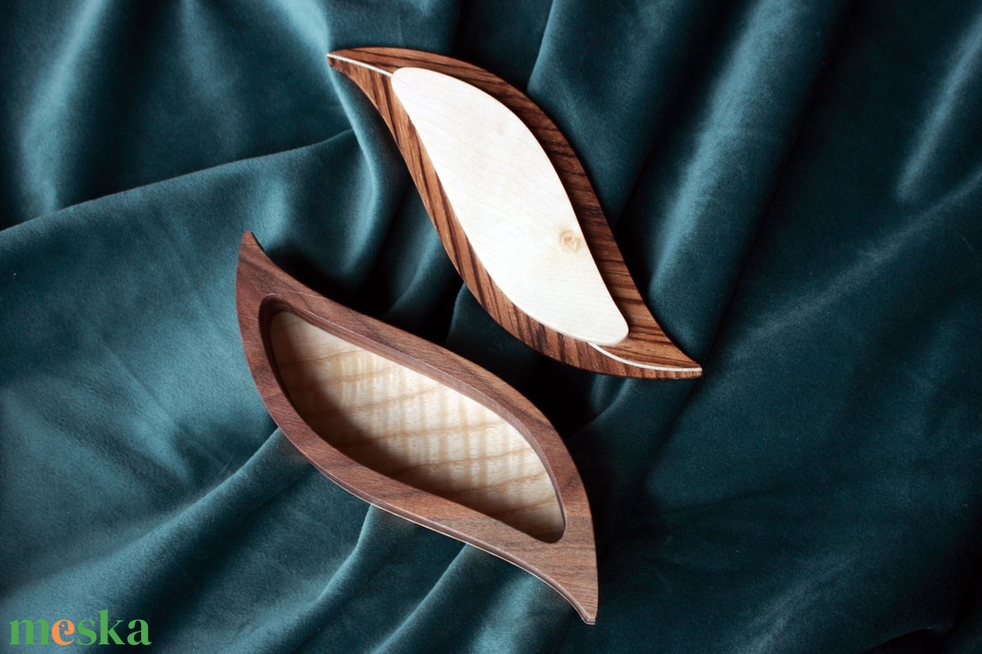 Levél alakú díszdoboz  - dió - otthon & életmód - dekoráció - asztal és polc dekoráció - díszdoboz - Meska.hu