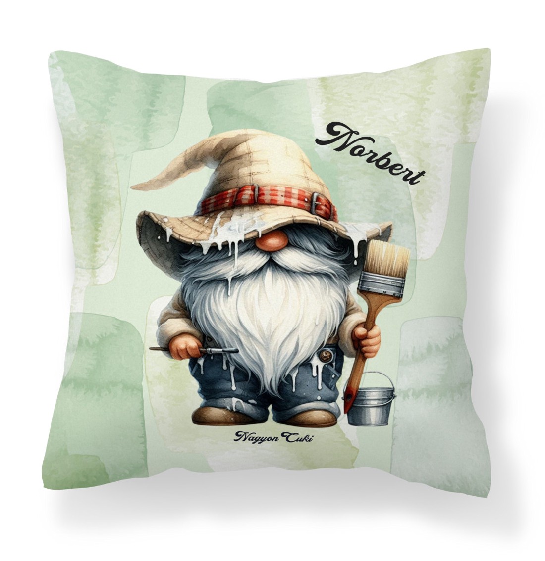 Névvel kérhető - Cuki Festő Ezermester manó mintás párna - otthon & életmód - lakástextil - párna & párnahuzat - díszpárna (belsővel együtt) - Meska.hu