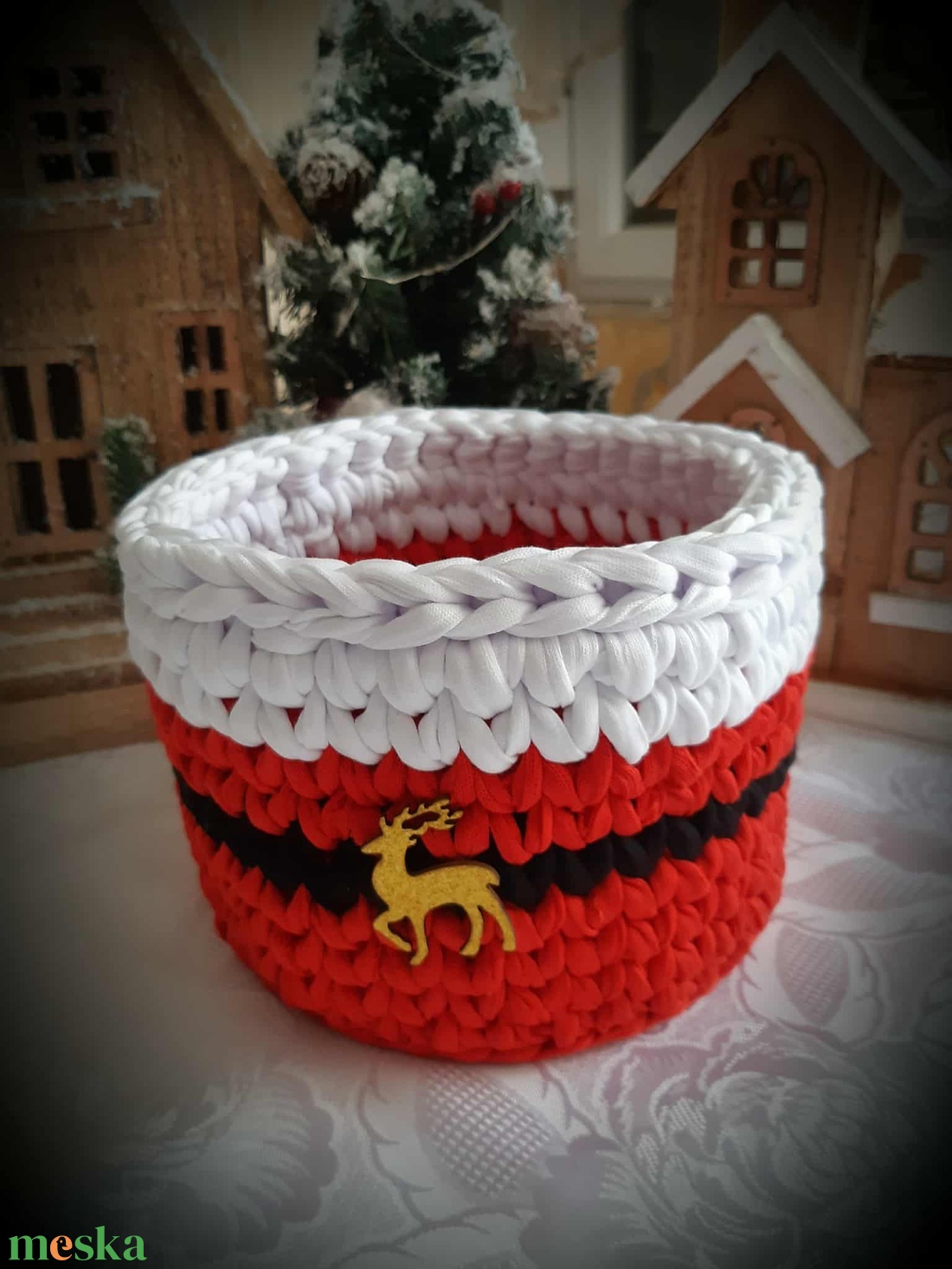Mikulásos tároló - karácsony - karácsonyi lakásdekoráció - ünnepi asztaldekoráció - Meska.hu