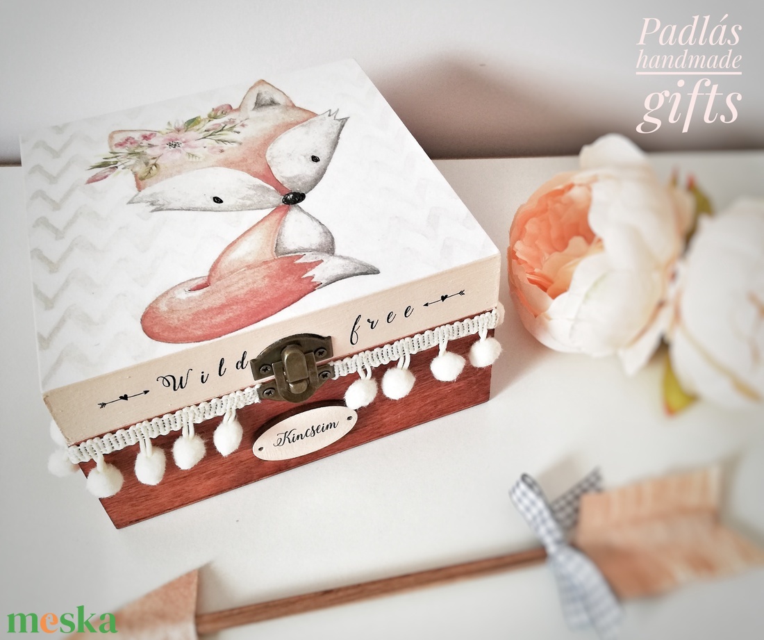 Bohó, erdő lakói kincses doboz lányoknak - otthon & életmód - dekoráció - asztal és polc dekoráció - díszdoboz - Meska.hu
