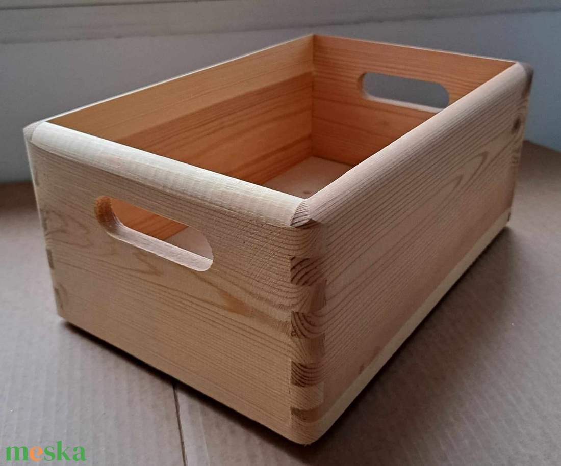 Fa tárolódoboz fülekkel - tető nélkül - kellékek & szerszámok - hobby fa alapanyag - doboz - Meska.hu