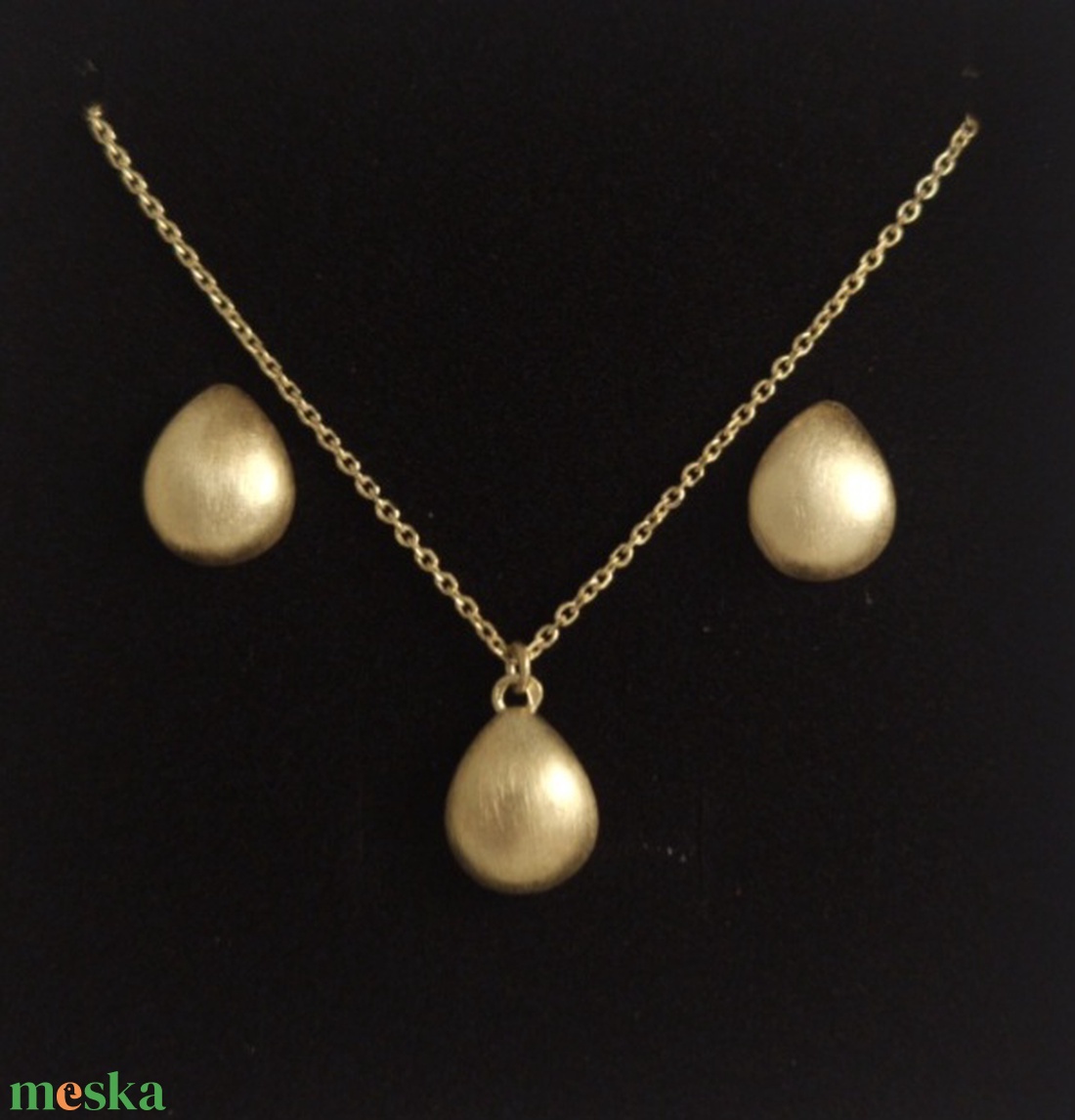 Minimalista csepp alakú ezüst ékszerszett - ékszer - ékszerszett - Meska.hu