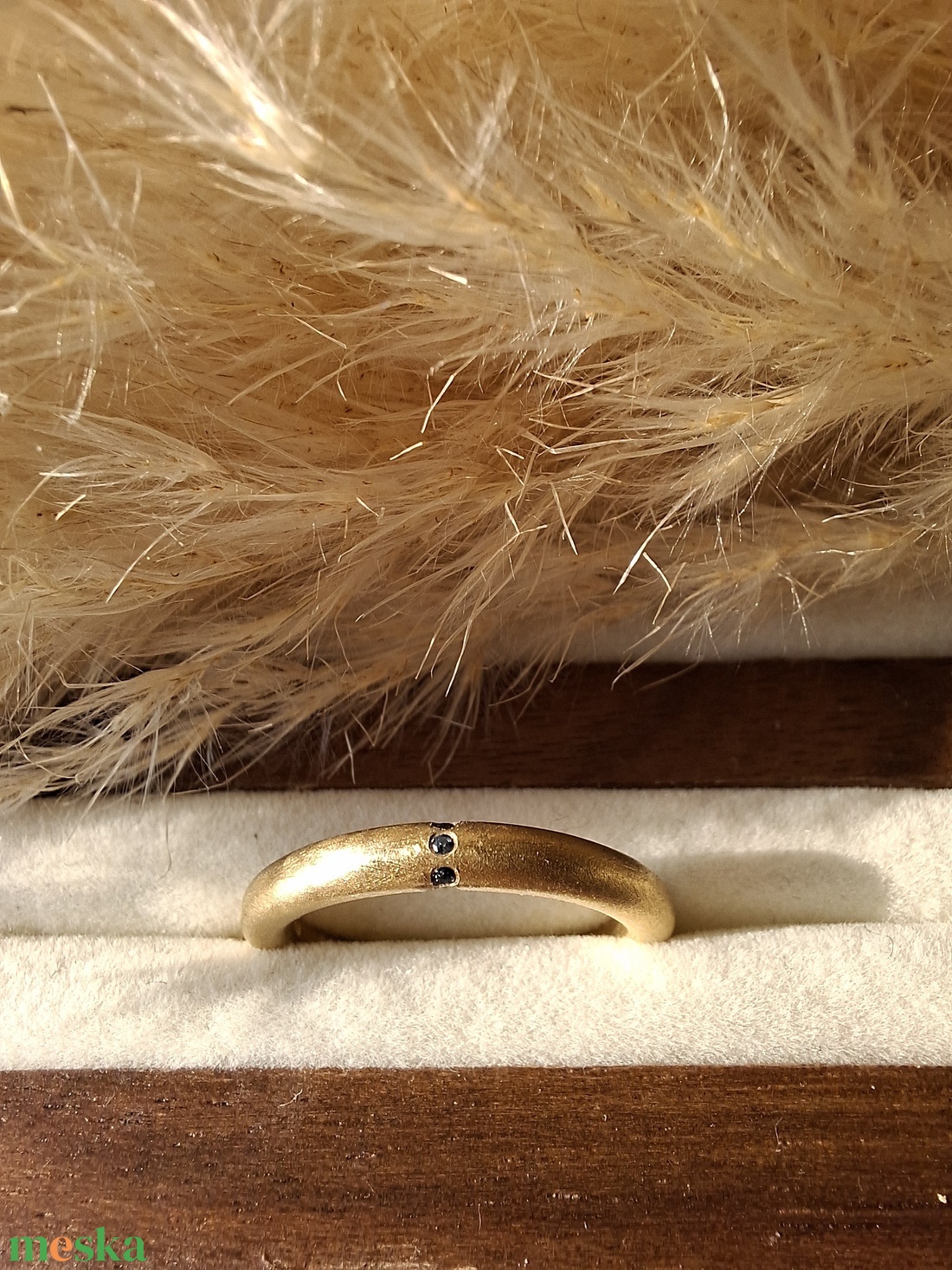 Aranyozott ezüst gyűrű kék zafírral - ékszer - gyűrű - kerek gyűrű - Meska.hu