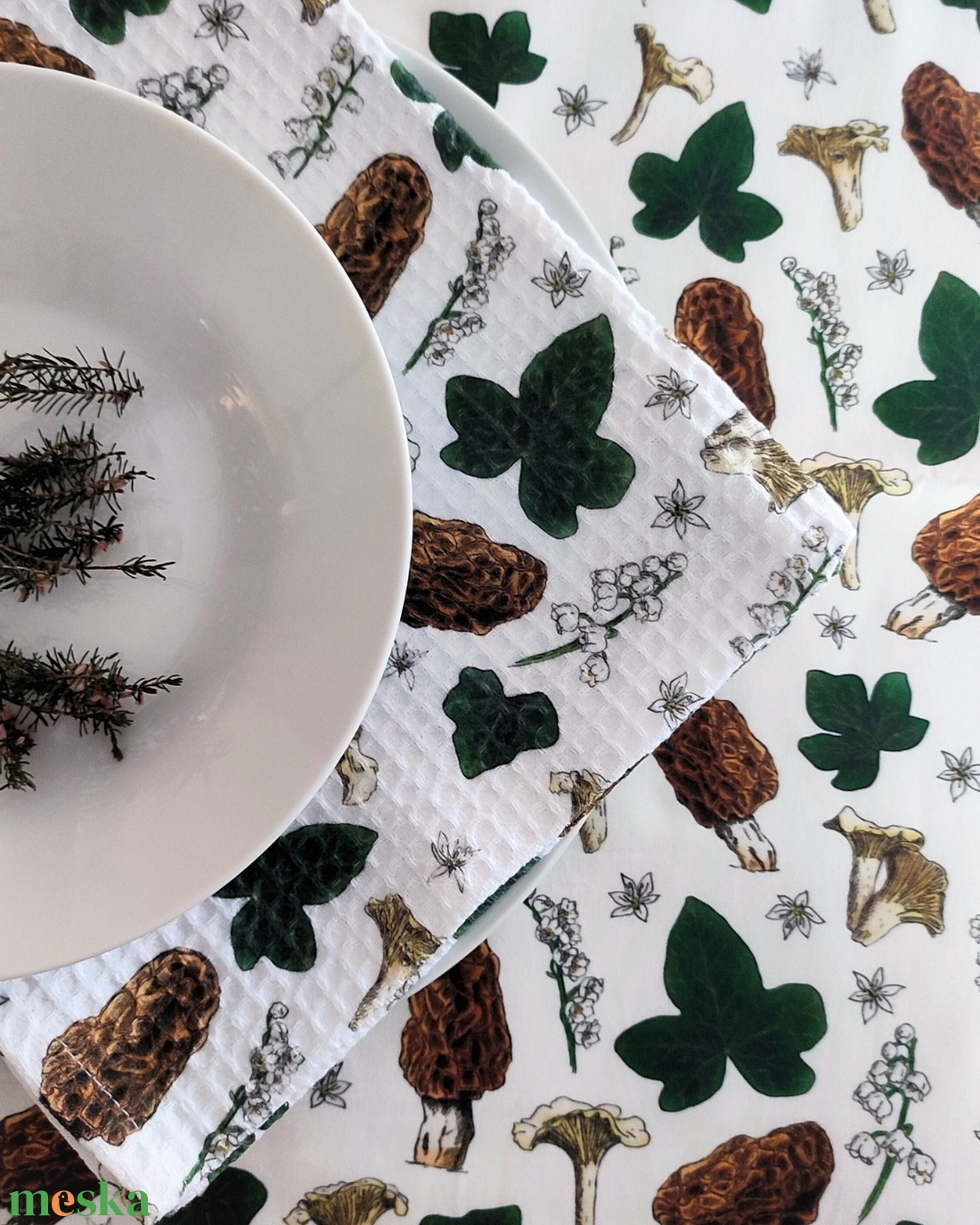 Kéztörlő kendő - kucsmagomba-rókagomba - M - otthon & életmód - konyhafelszerelés, tálalás - konyhai textil - konyharuha & törlőkendő - Meska.hu