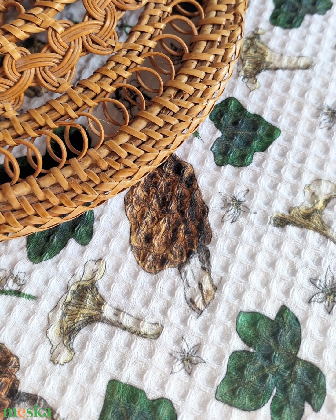 Kéztörlő kendő - kucsmagomba-rókagomba - M - otthon & életmód - konyhafelszerelés, tálalás - konyhai textil - konyharuha & törlőkendő - Meska.hu