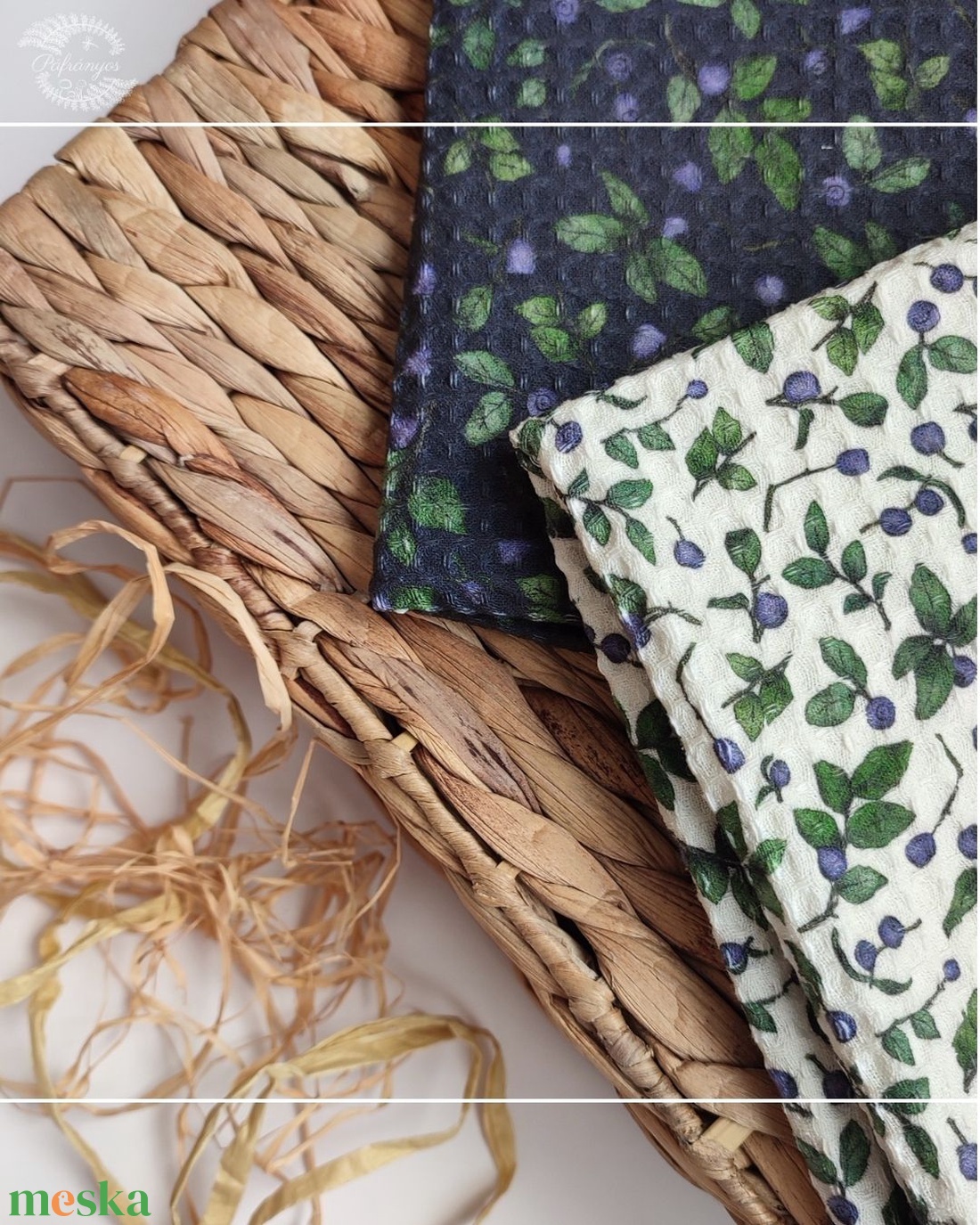 Kéztörlő kendő - áfonya, beige- M - otthon & életmód - konyhafelszerelés, tálalás - konyhai textil - konyharuha & törlőkendő - Meska.hu