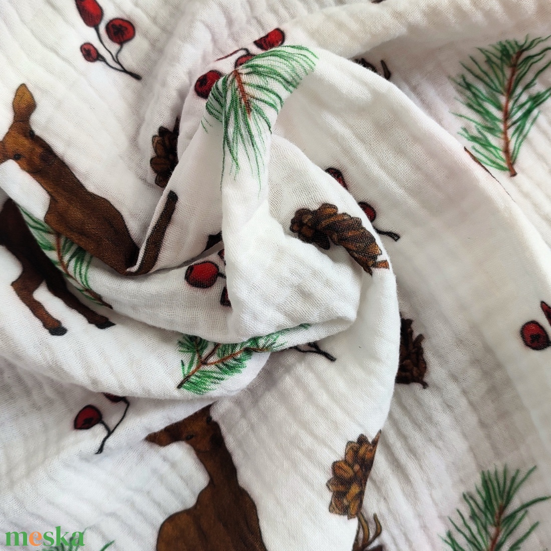 Babakendő, textilpelus - Téli szarvasok - S méret - otthon & életmód - babaszoba, gyerekszoba - Meska.hu