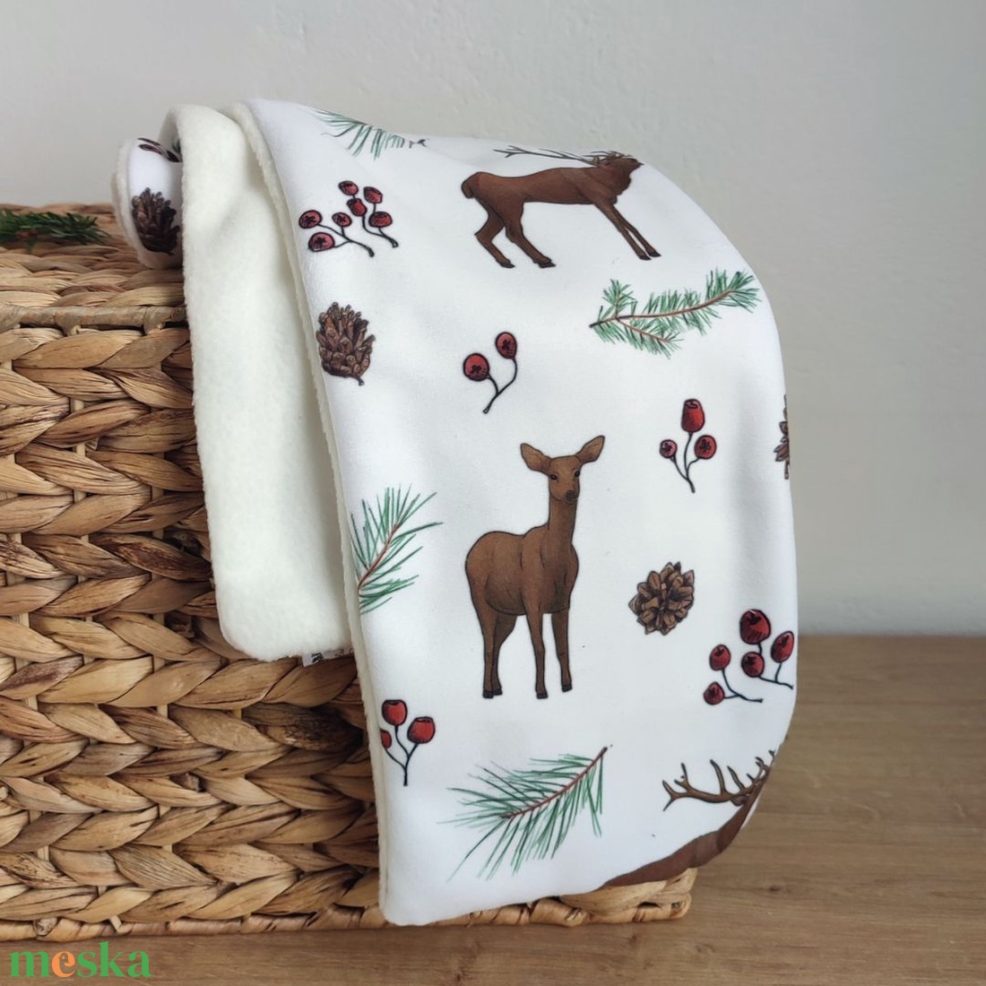 Gyermek sál - téli szarvasok - ruha & divat - sál, sapka, kendő - sál - Meska.hu