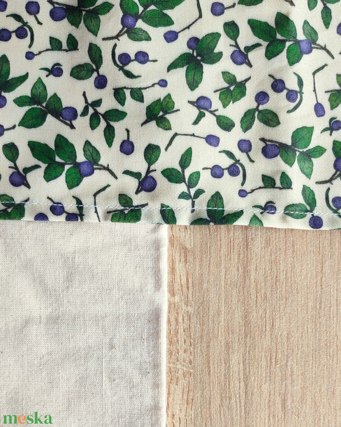 Asztali futó - áfonya, beige színben - nagy méret - otthon & életmód - lakástextil - abrosz, terítő - étkezőabrosz - Meska.hu