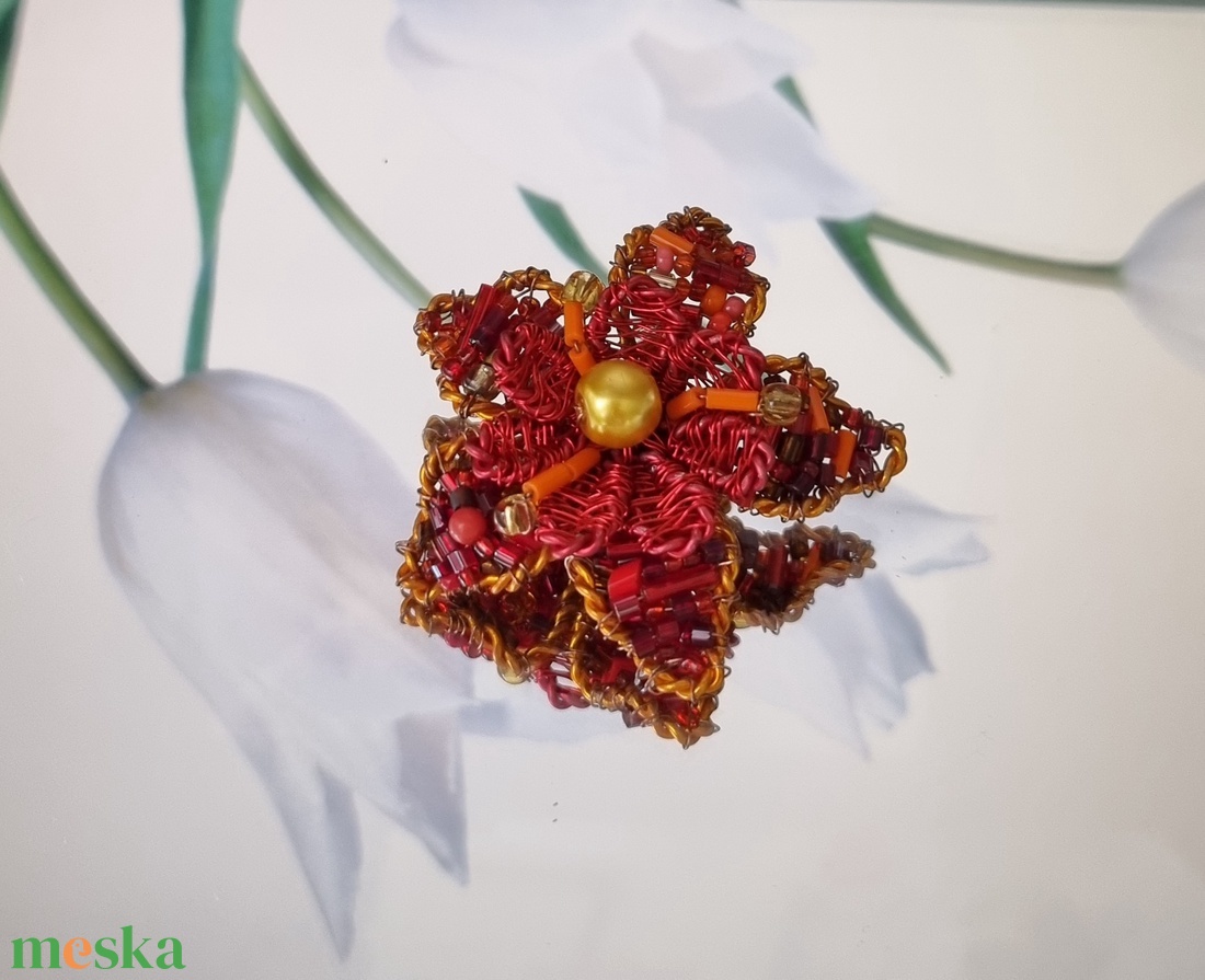 Tűzvirág kitűző - ékszer - kitűző és bross - kitűző - Meska.hu Tűzvirág kitűző - ékszer - kitűző és bross - kitűző - Meska.hu