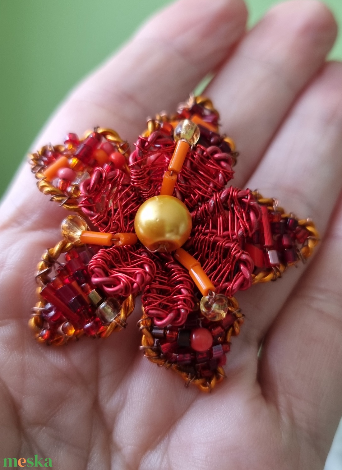 Tűzvirág kitűző - ékszer - kitűző és bross - kitűző - Meska.hu Tűzvirág kitűző - ékszer - kitűző és bross - kitűző - Meska.hu